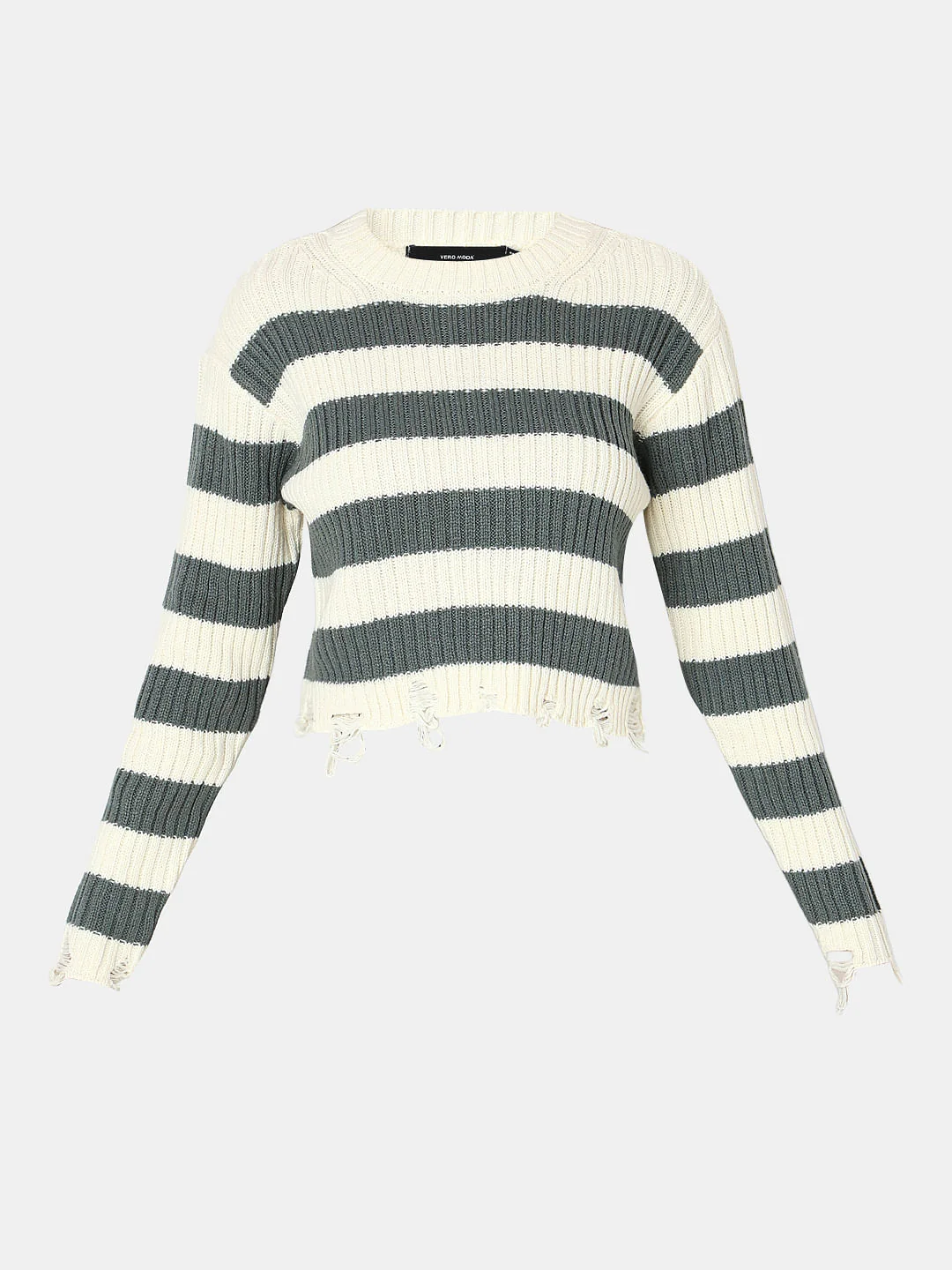 Ecru Colourblocked Knitted Pullover - Image 7