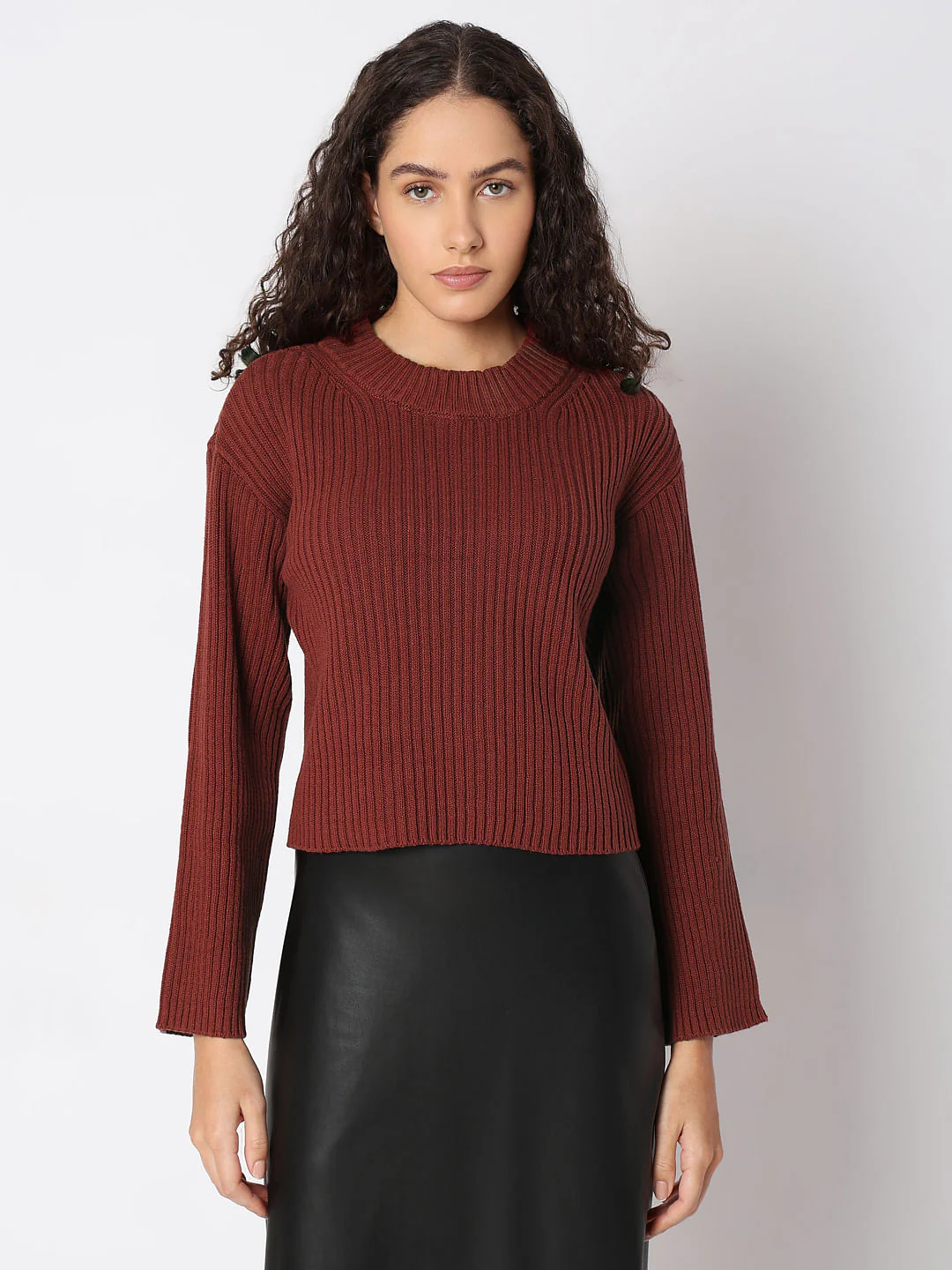 Brick Red Knitted Pullover - Image 2