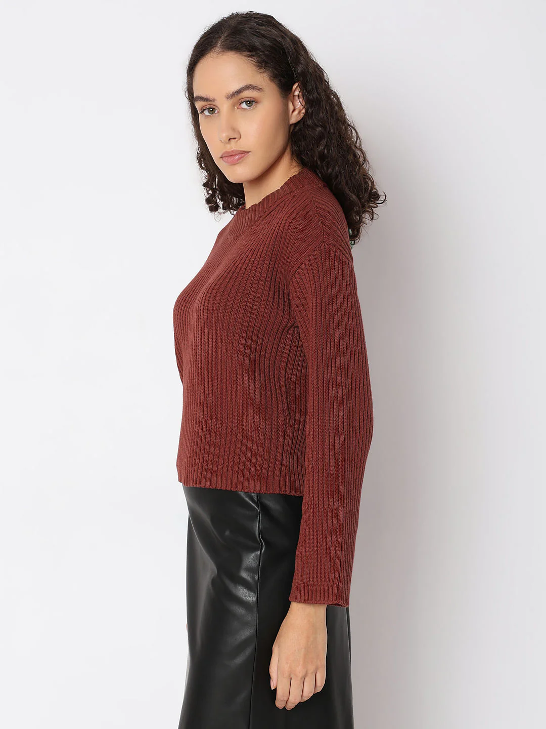 Brick Red Knitted Pullover - Image 3
