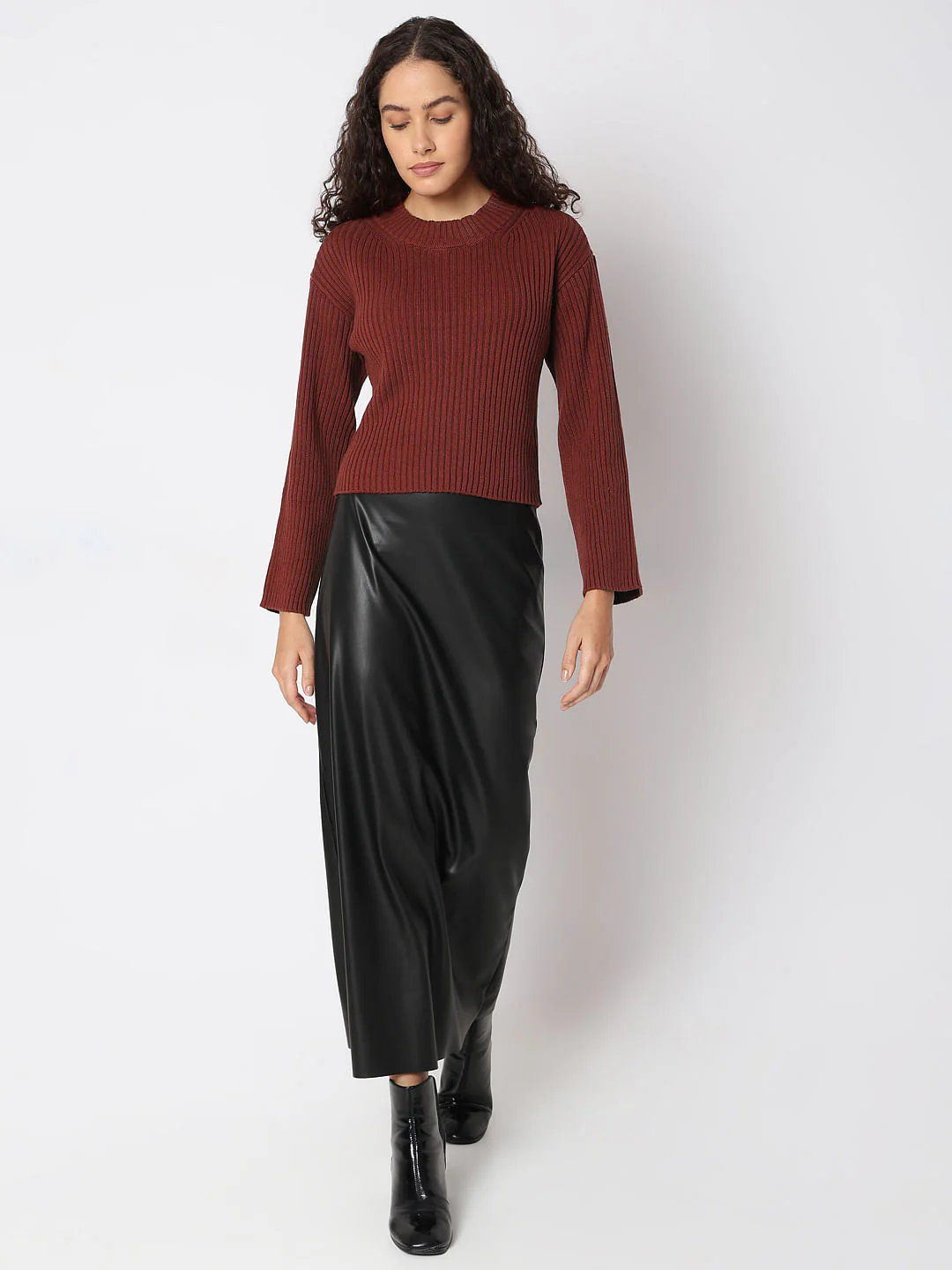 Brick Red Knitted Pullover - Image 5