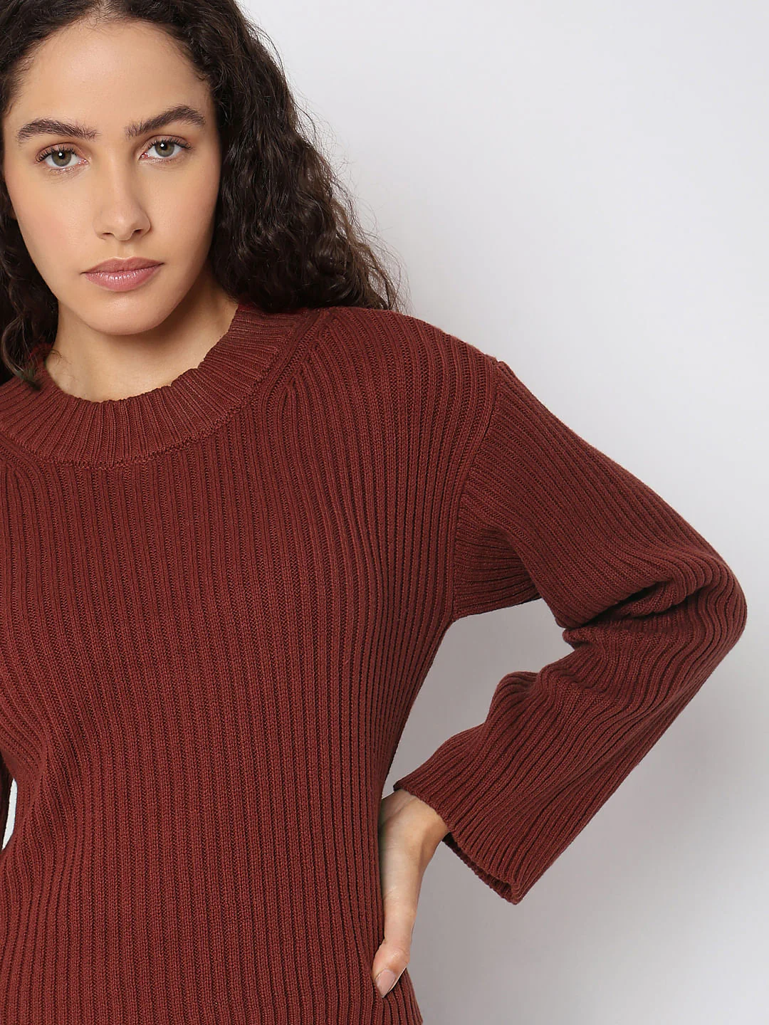 Brick Red Knitted Pullover - Image 6