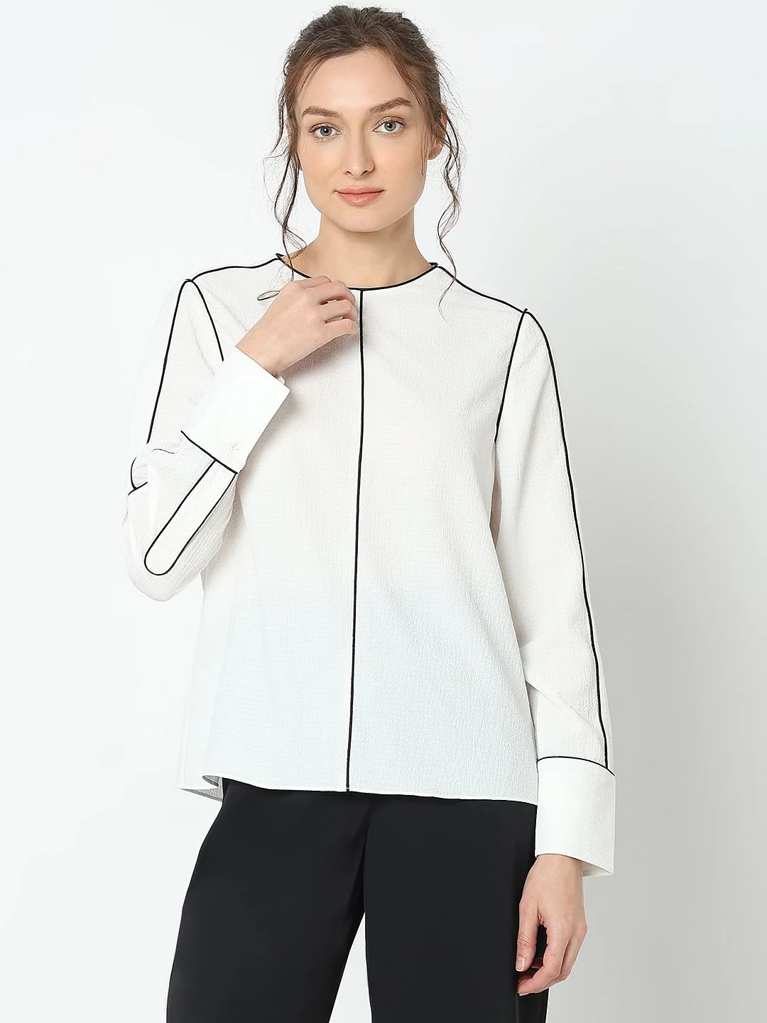 White Full Sleeves Top - Image 2
