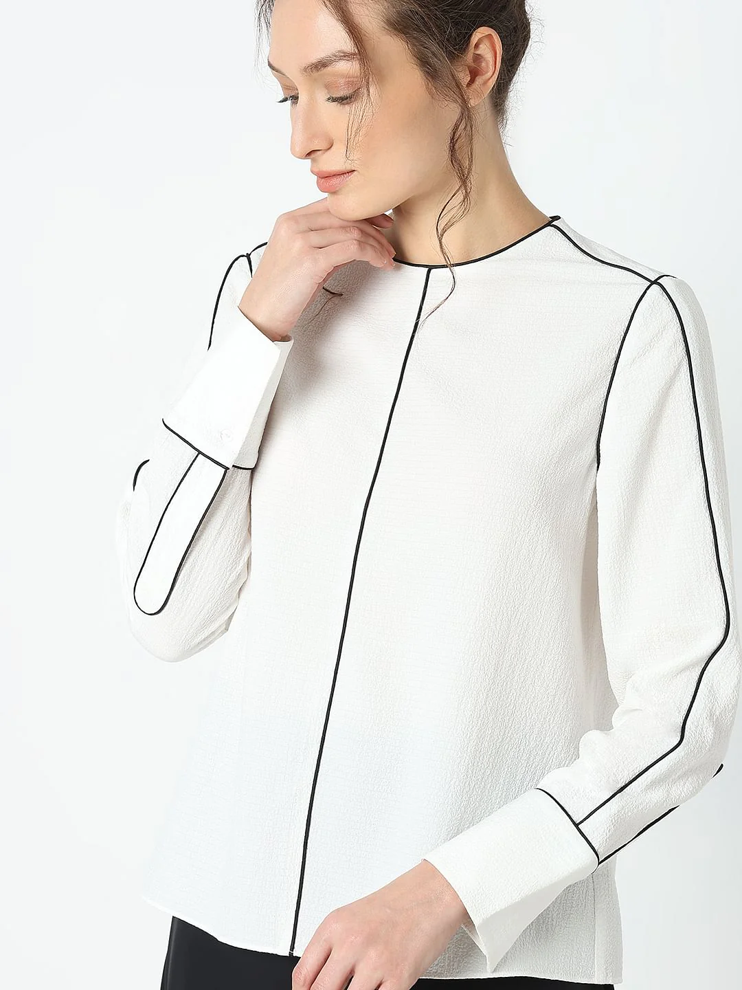 White Full Sleeves Top - Image 6