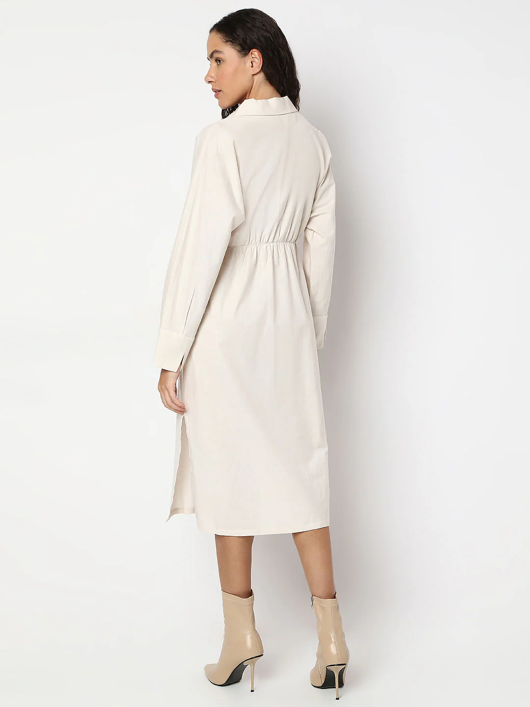 Off-White Midi Shirt Dress - Image 4