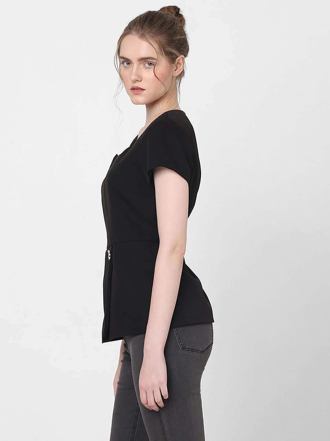 Black Peplum Fit Top - Image 3