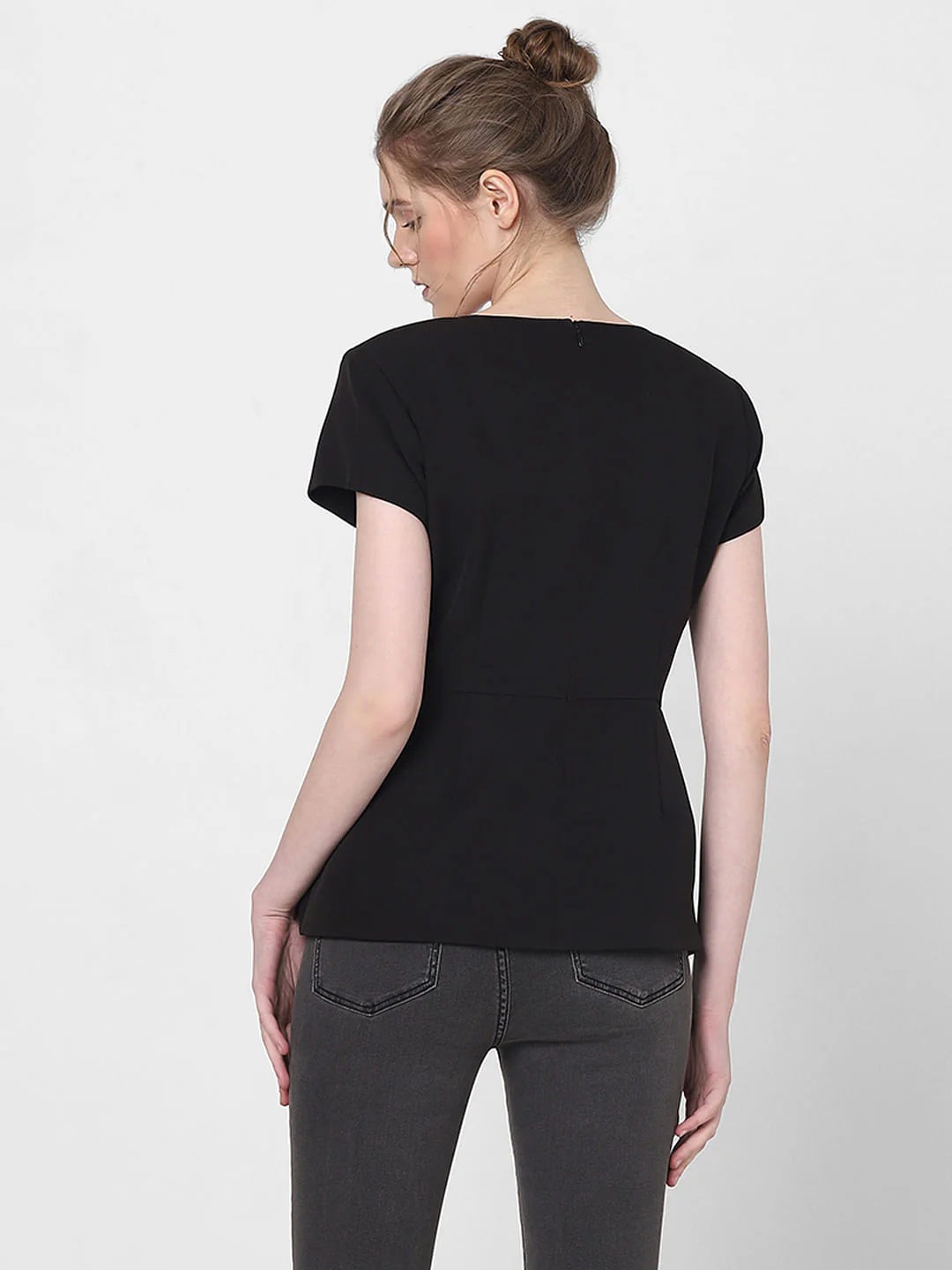 Black Peplum Fit Top - Image 4