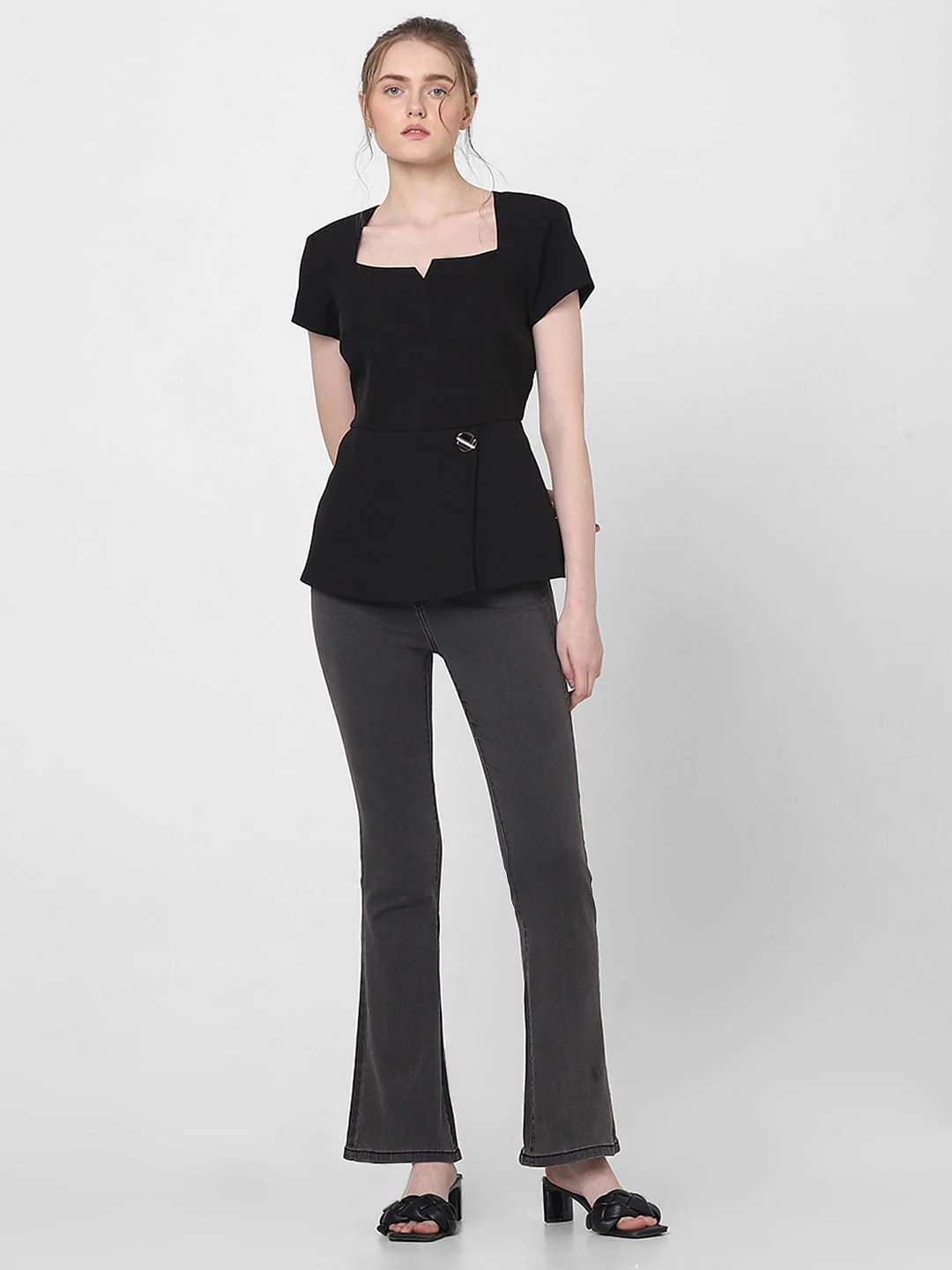 Black Peplum Fit Top - Image 6