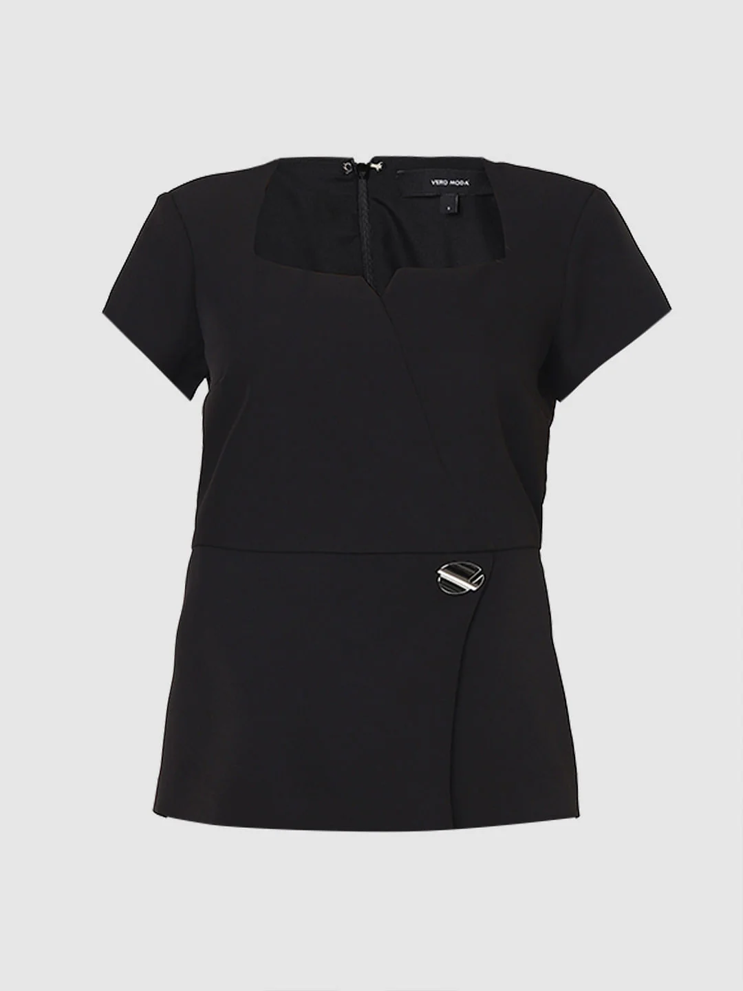 Black Peplum Fit Top - Image 7