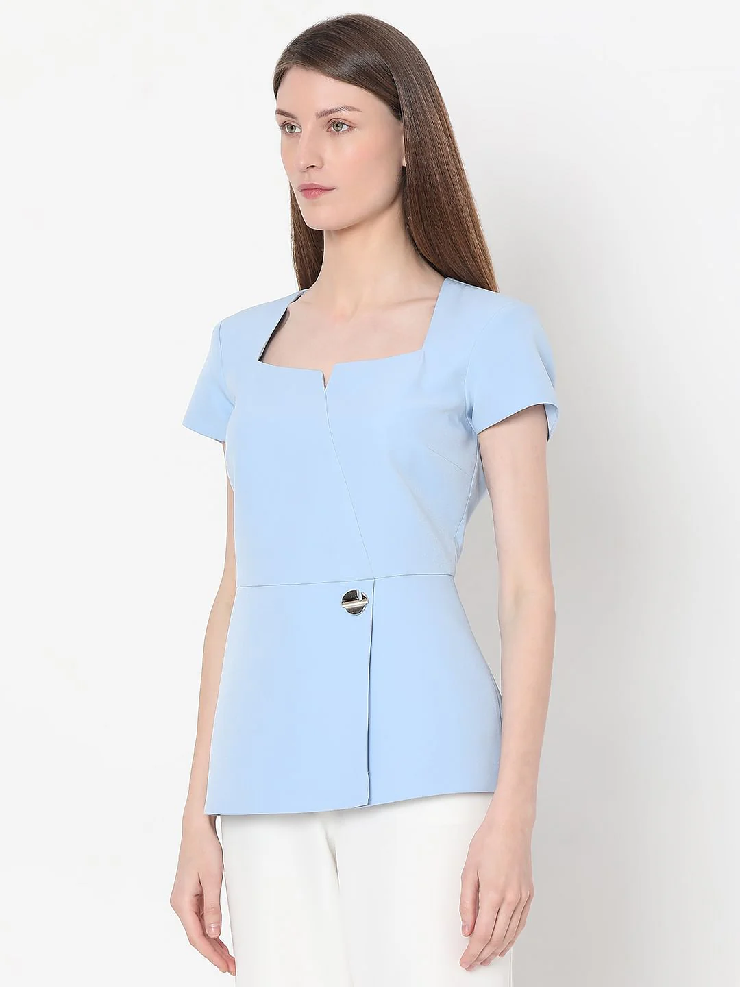 Blue Peplum Top - Image 3