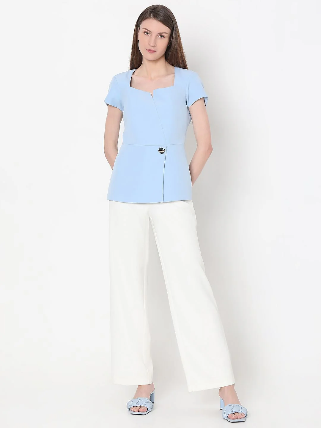 Blue Peplum Top - Image 5