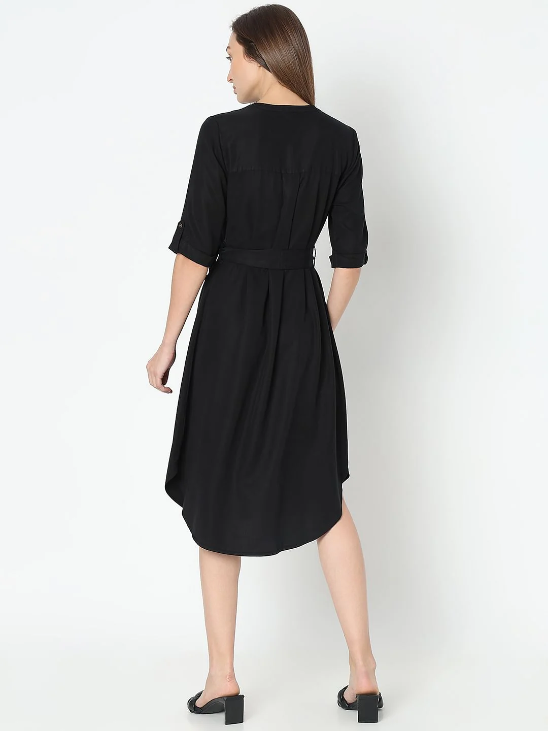 Black Utility Shirt Dress - Image 4
