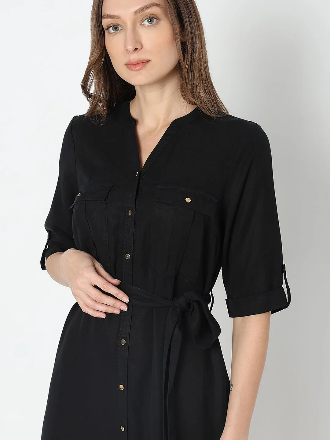 Black Utility Shirt Dress - Image 5
