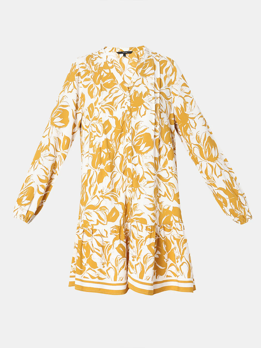 Yellow Abstract Print Midi Dress - Image 7