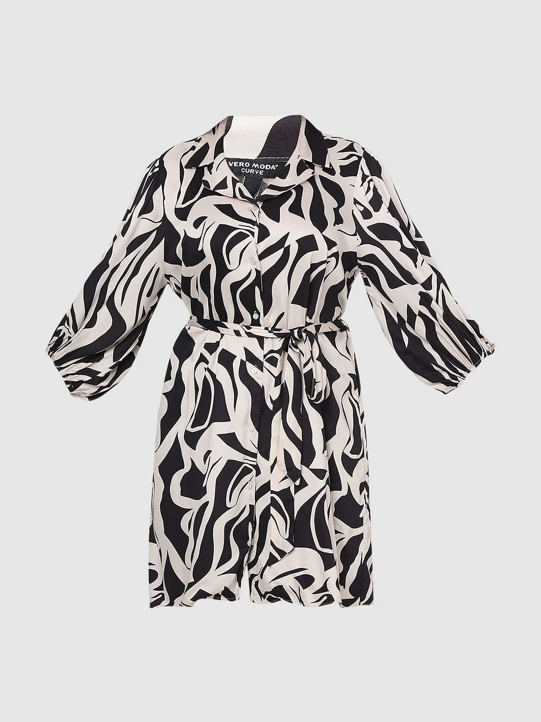 Curve Black Printed Shirt Dress - Image 7