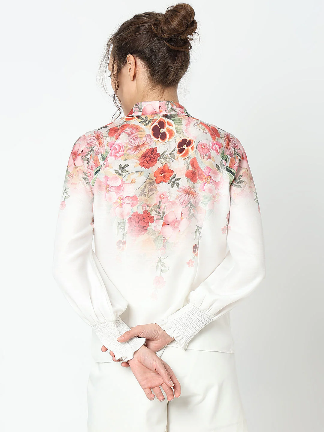 White Floral Print Top - Image 4