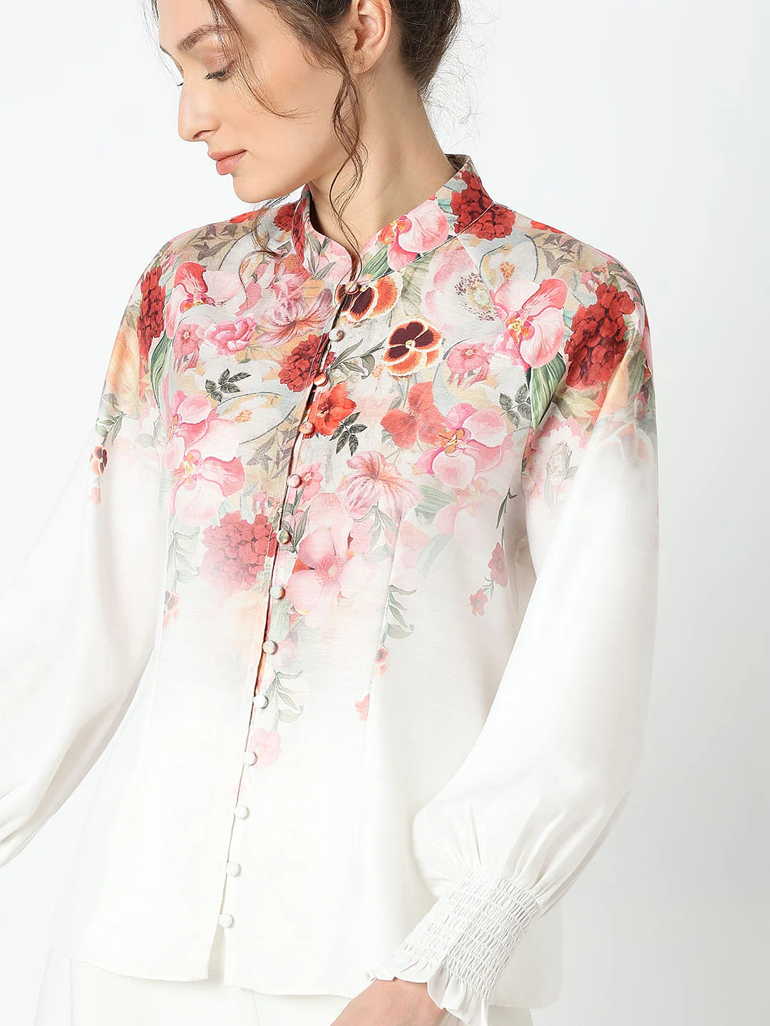 White Floral Print Top - Image 6