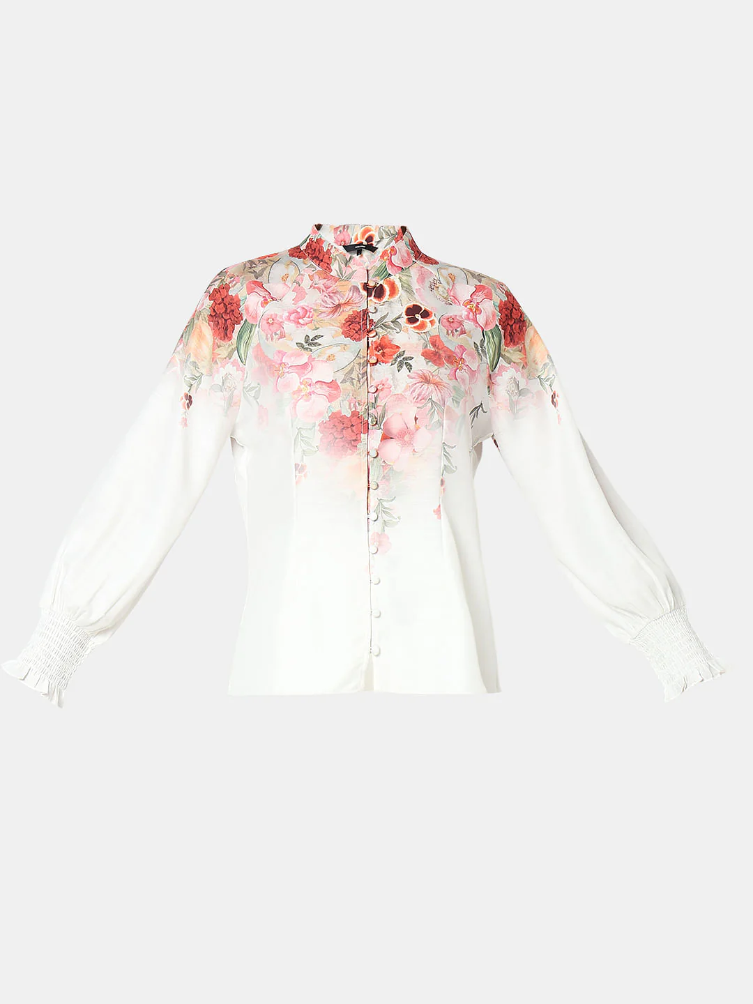 White Floral Print Top - Image 7