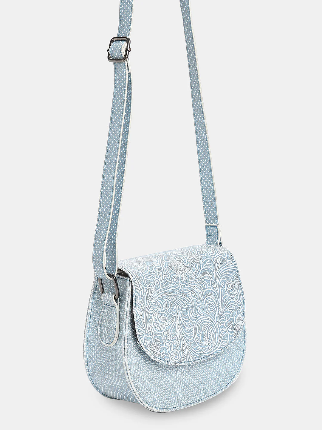 Light Blue Printed Sling Bag - Image 3