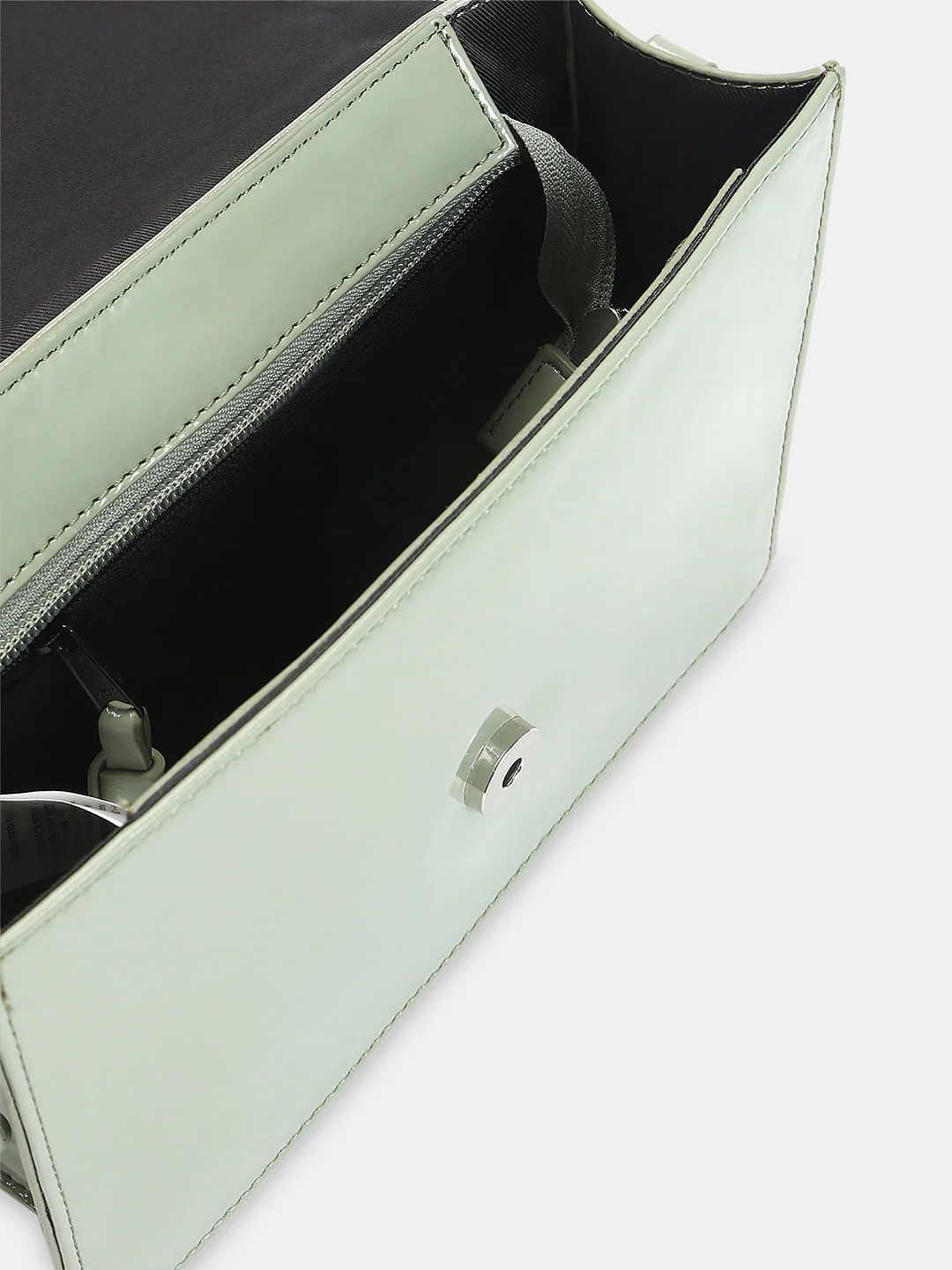 Green Glossy Finish Sling Bag - Image 4