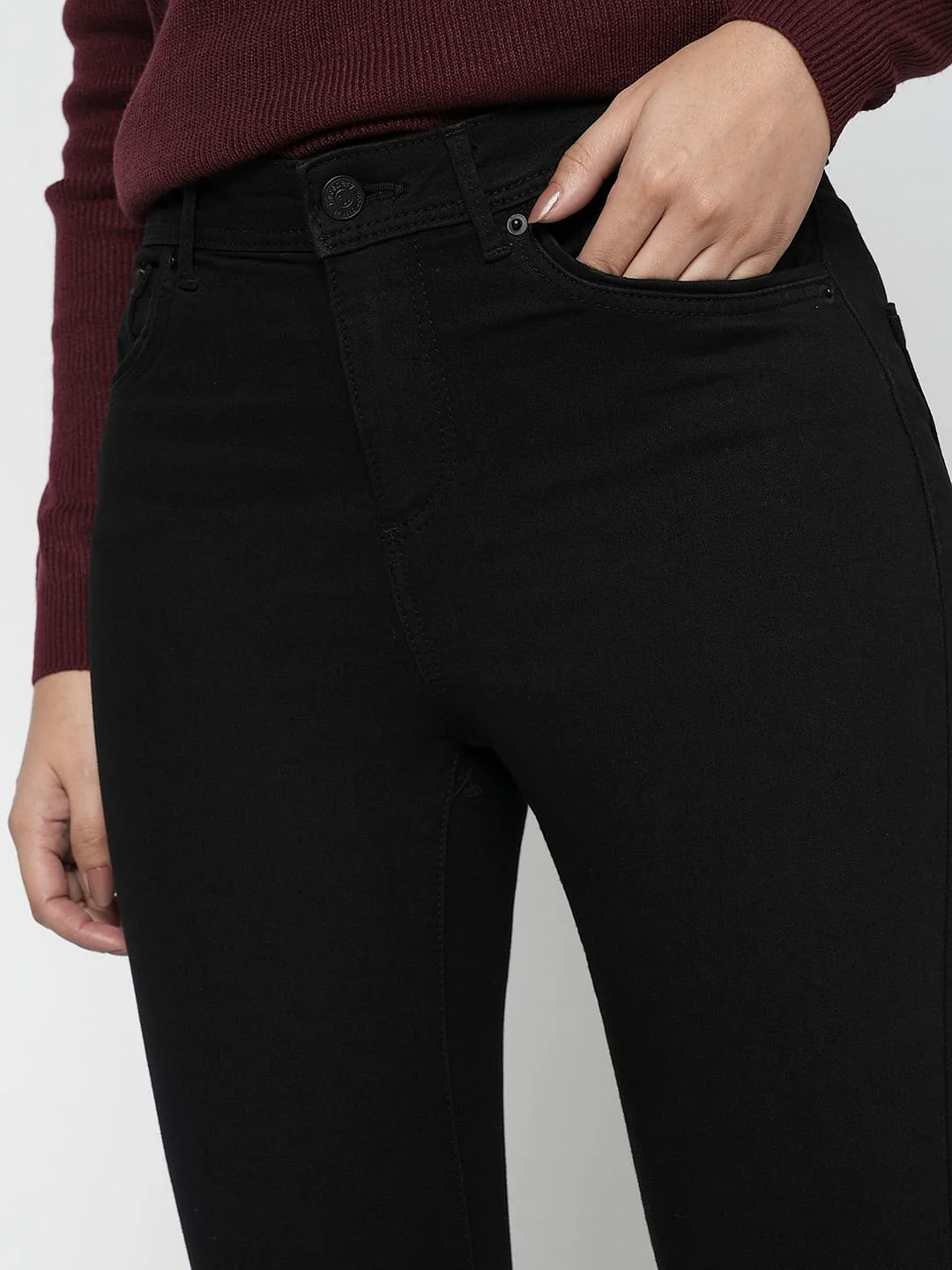 I.Scenery By Vero Moda Black Mid Rise Wendy Skinny Fit Jeans - Image 6