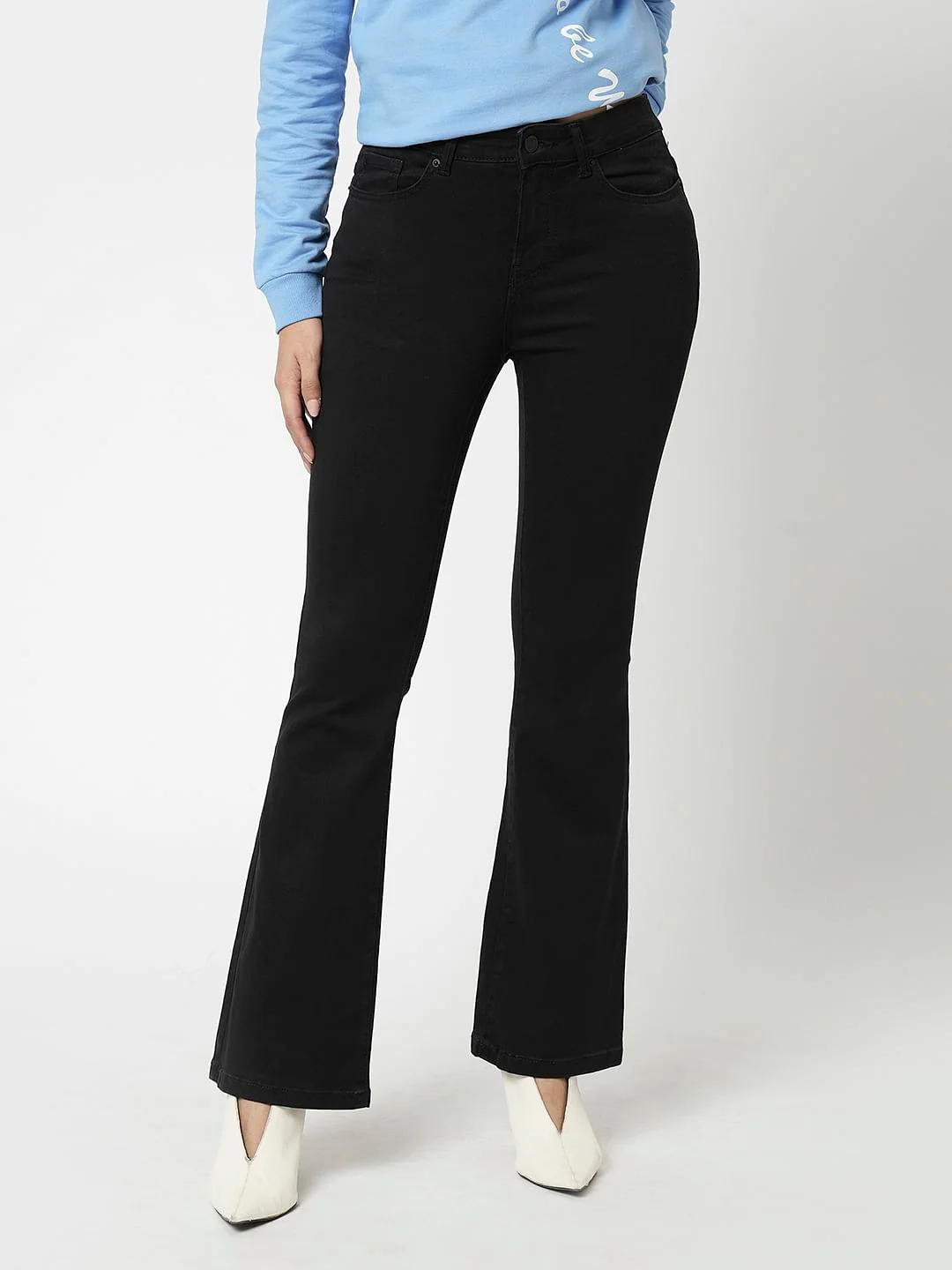 I.Scenery By Vero Moda Black Mid Rise Bootcut Jeans - Image 2