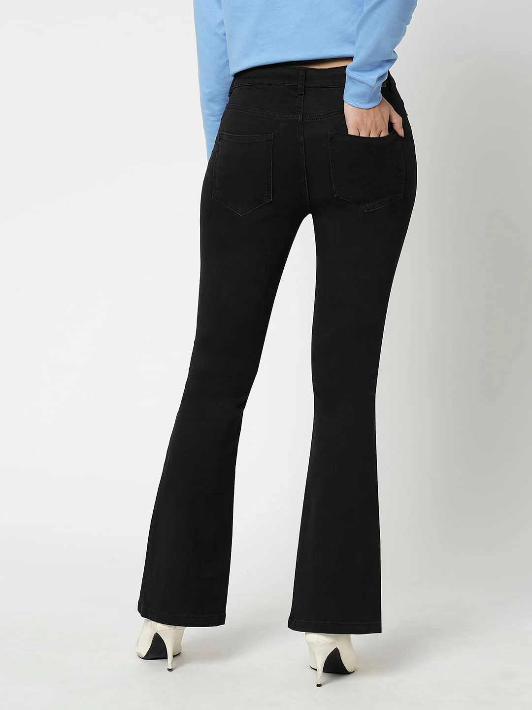 I.Scenery By Vero Moda Black Mid Rise Bootcut Jeans - Image 4