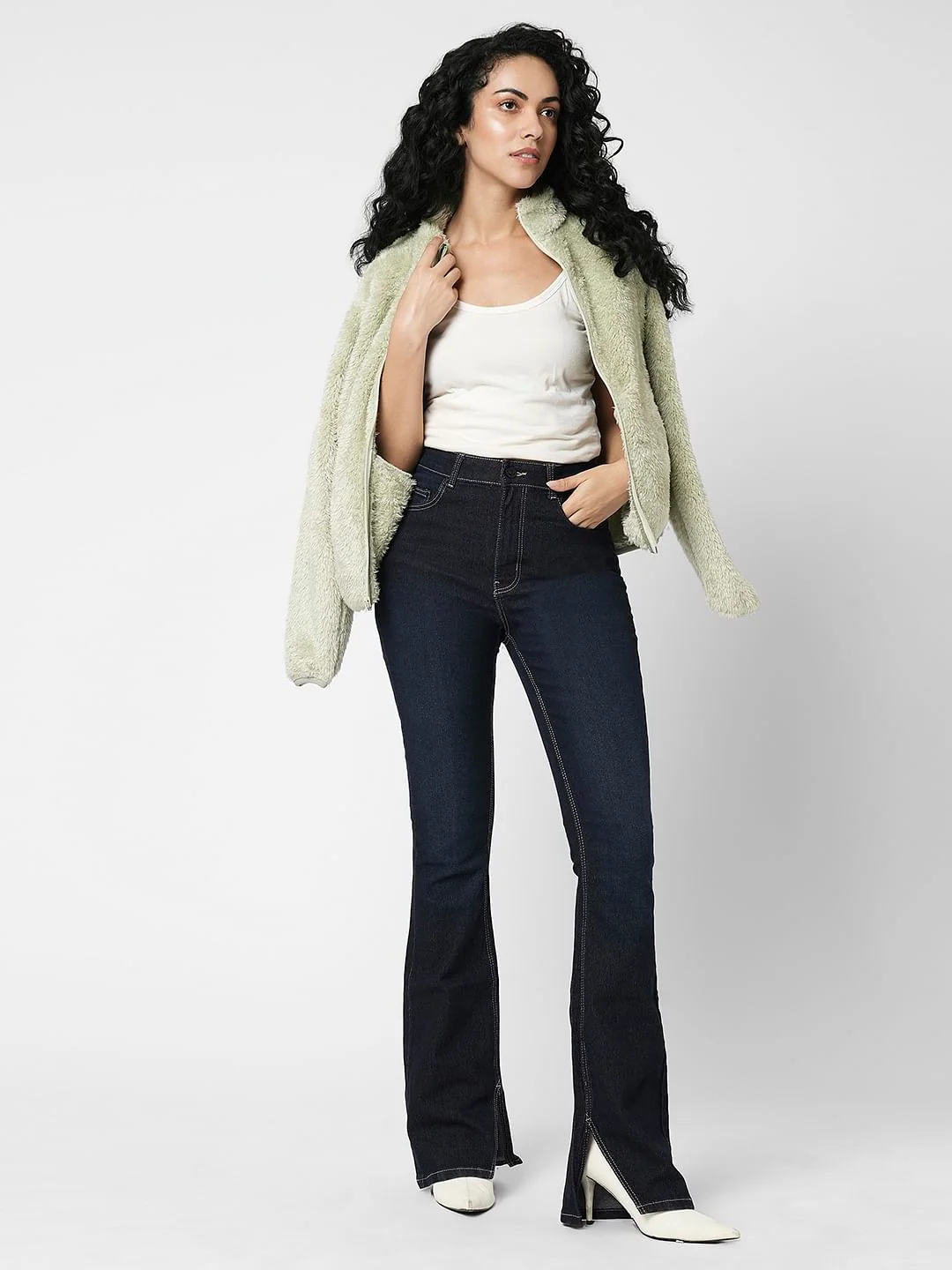 I.Scenery By Vero Moda Dark Blue High Rise Bootcut Jeans - Image 5