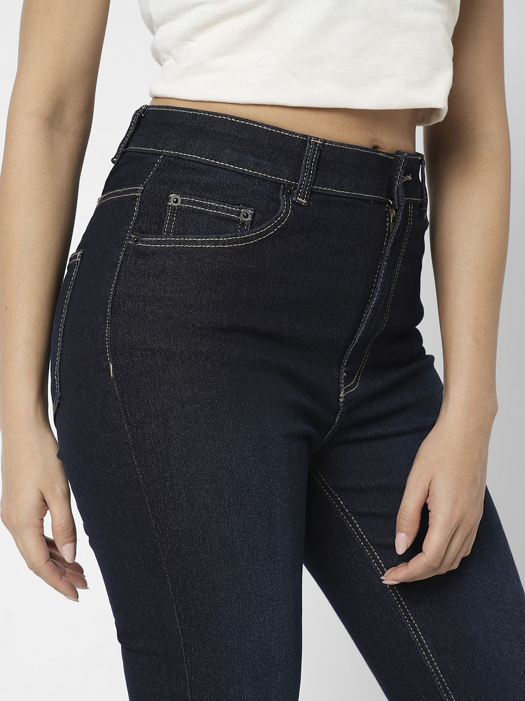 I.Scenery By Vero Moda Dark Blue High Rise Bootcut Jeans - Image 6