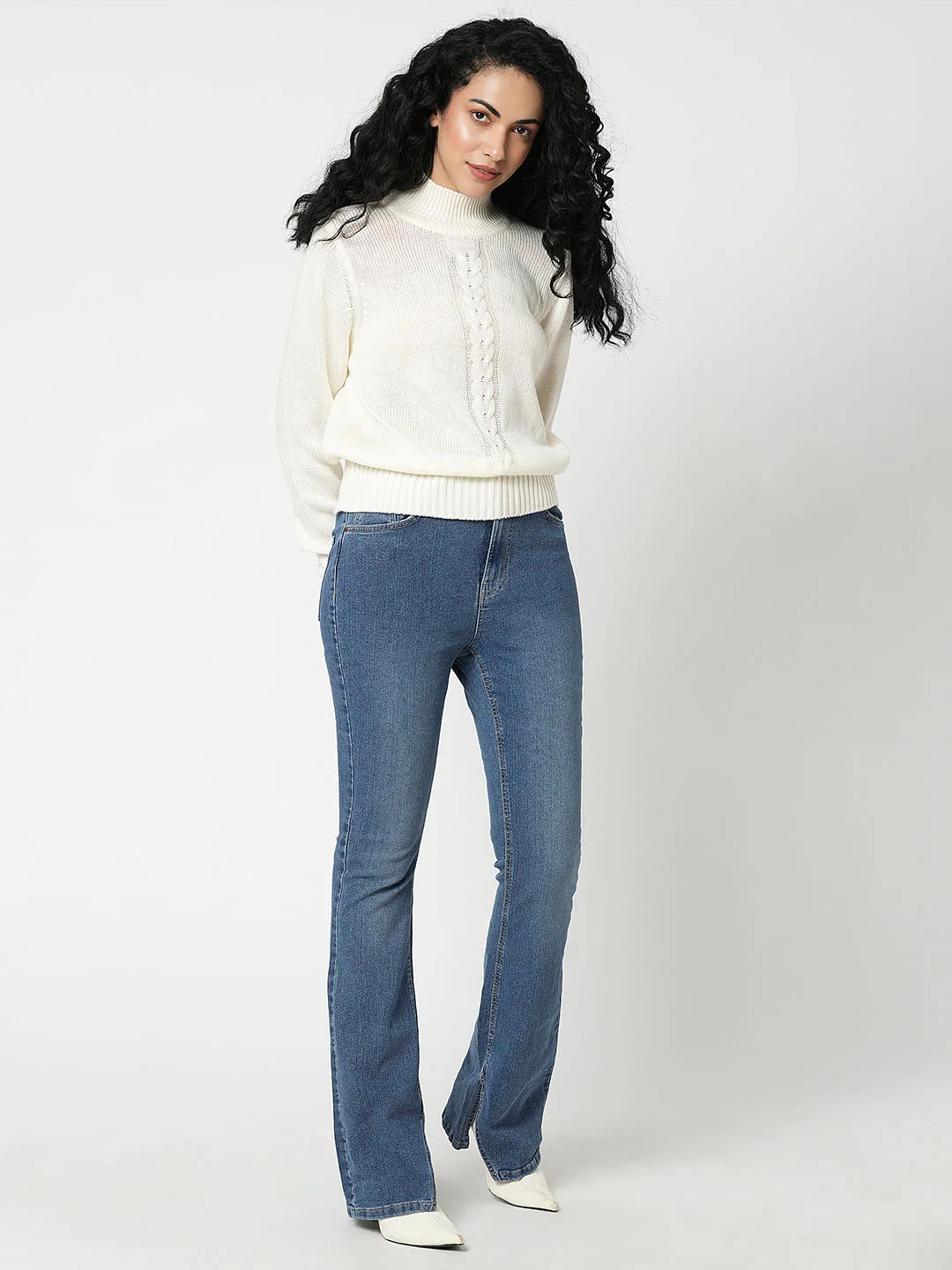 I.Scenery By Vero Moda Blue Mid Rise Bootcut Jeans - Image 5