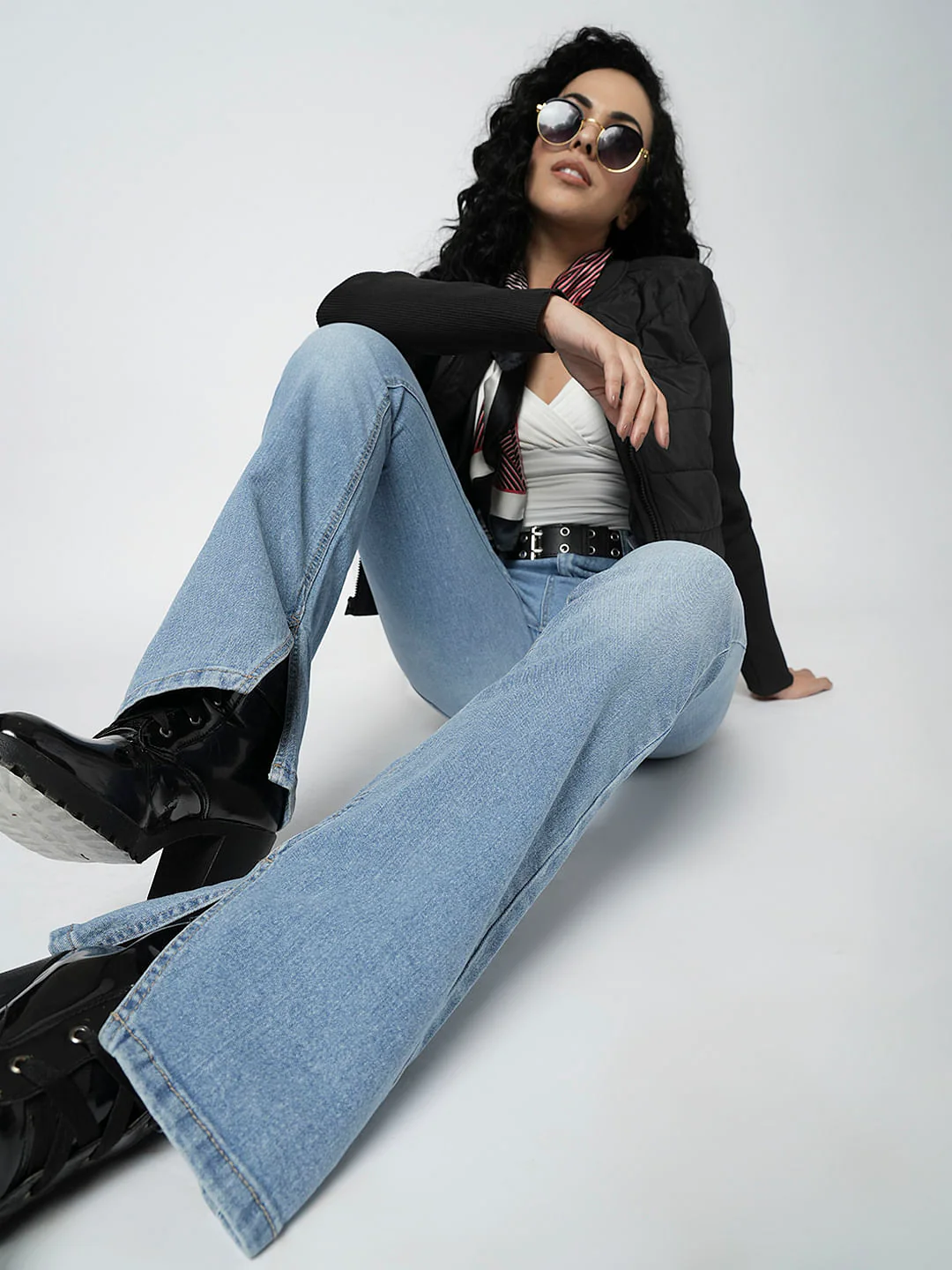 I.Scenery By Vero Moda Light Blue High Rise Petra Bootcut Jeans