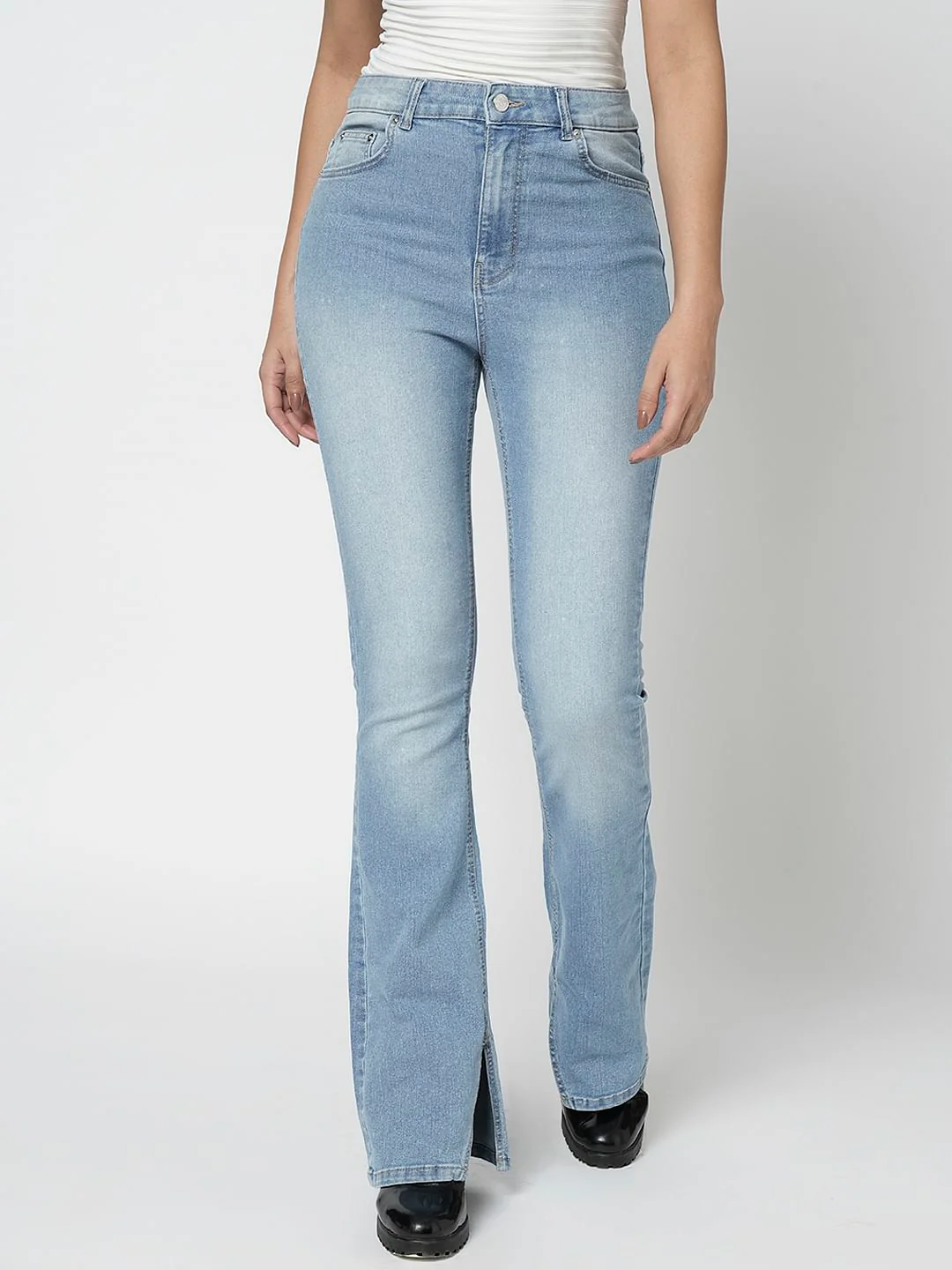 I.Scenery By Vero Moda Light Blue High Rise Petra Bootcut Jeans - Image 2