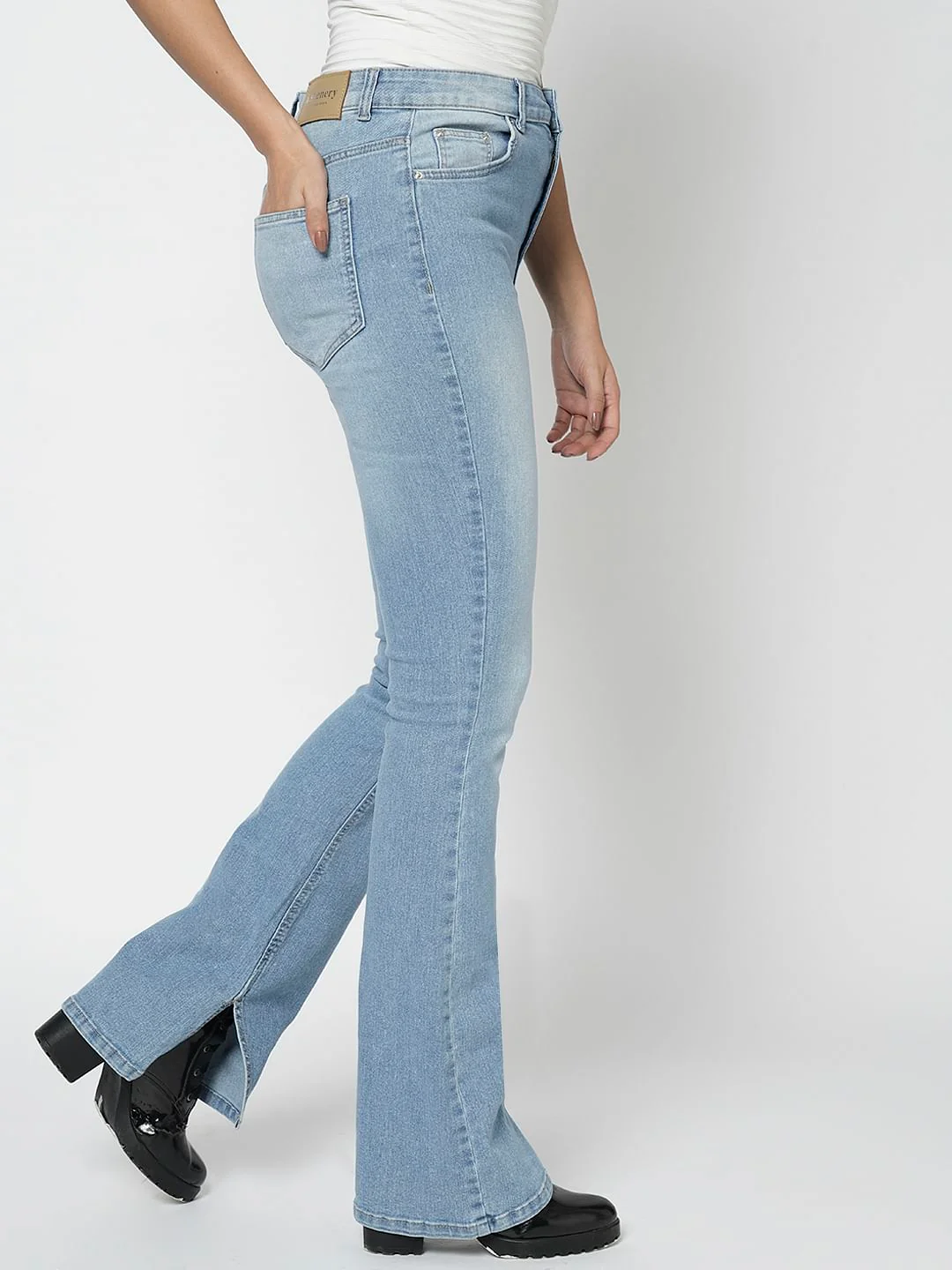 I.Scenery By Vero Moda Light Blue High Rise Petra Bootcut Jeans - Image 3