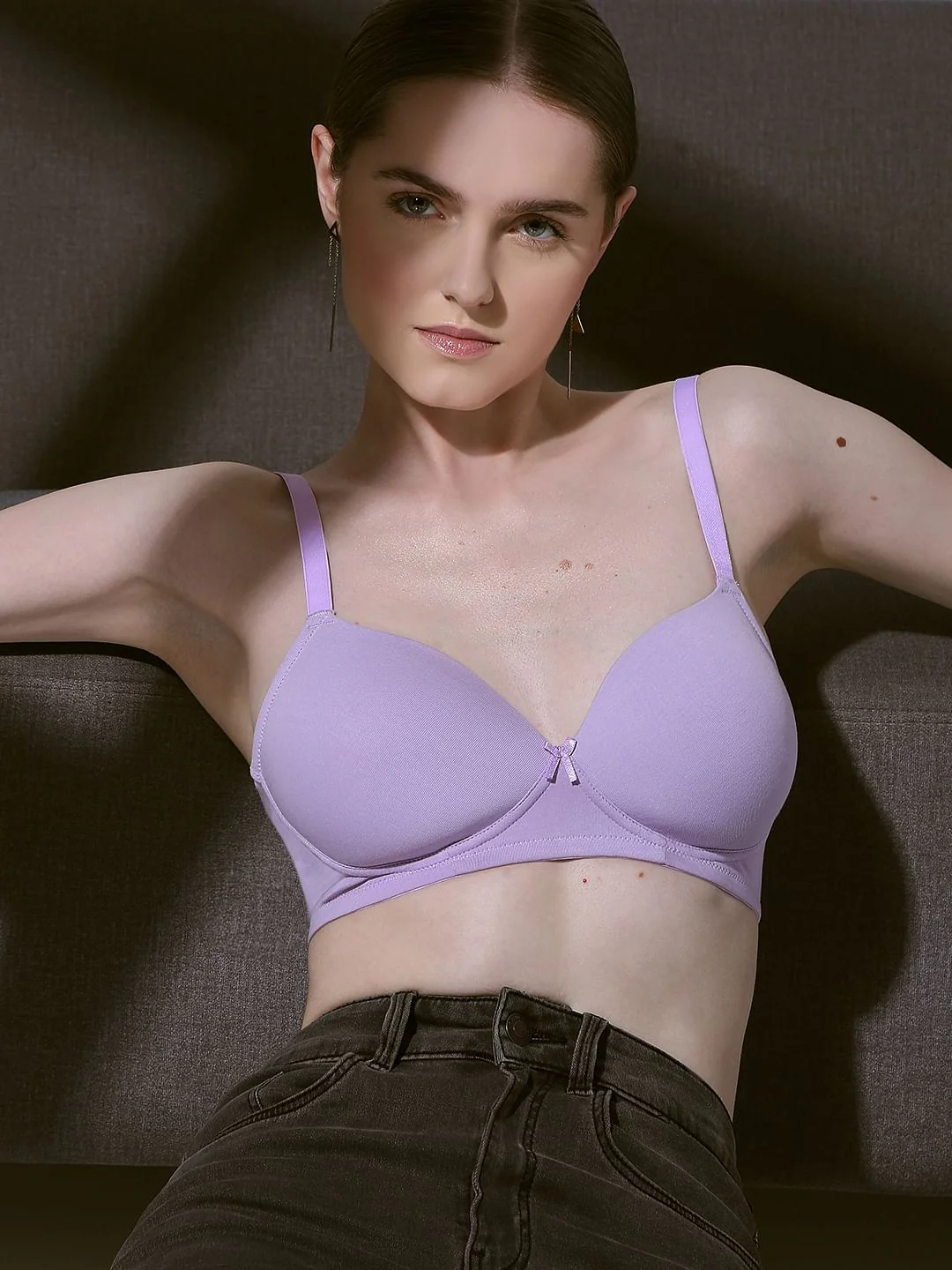 Intimates Purple Full Coverage Padded Non-Wired Bra