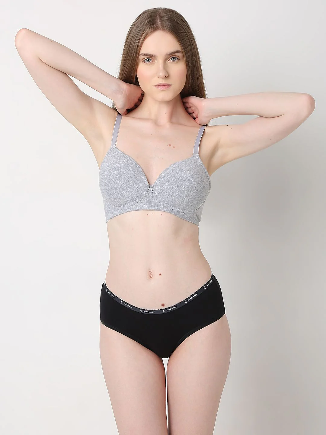 Intimates Grey Full Coverage Padded Non-Wired Bra - Image 2