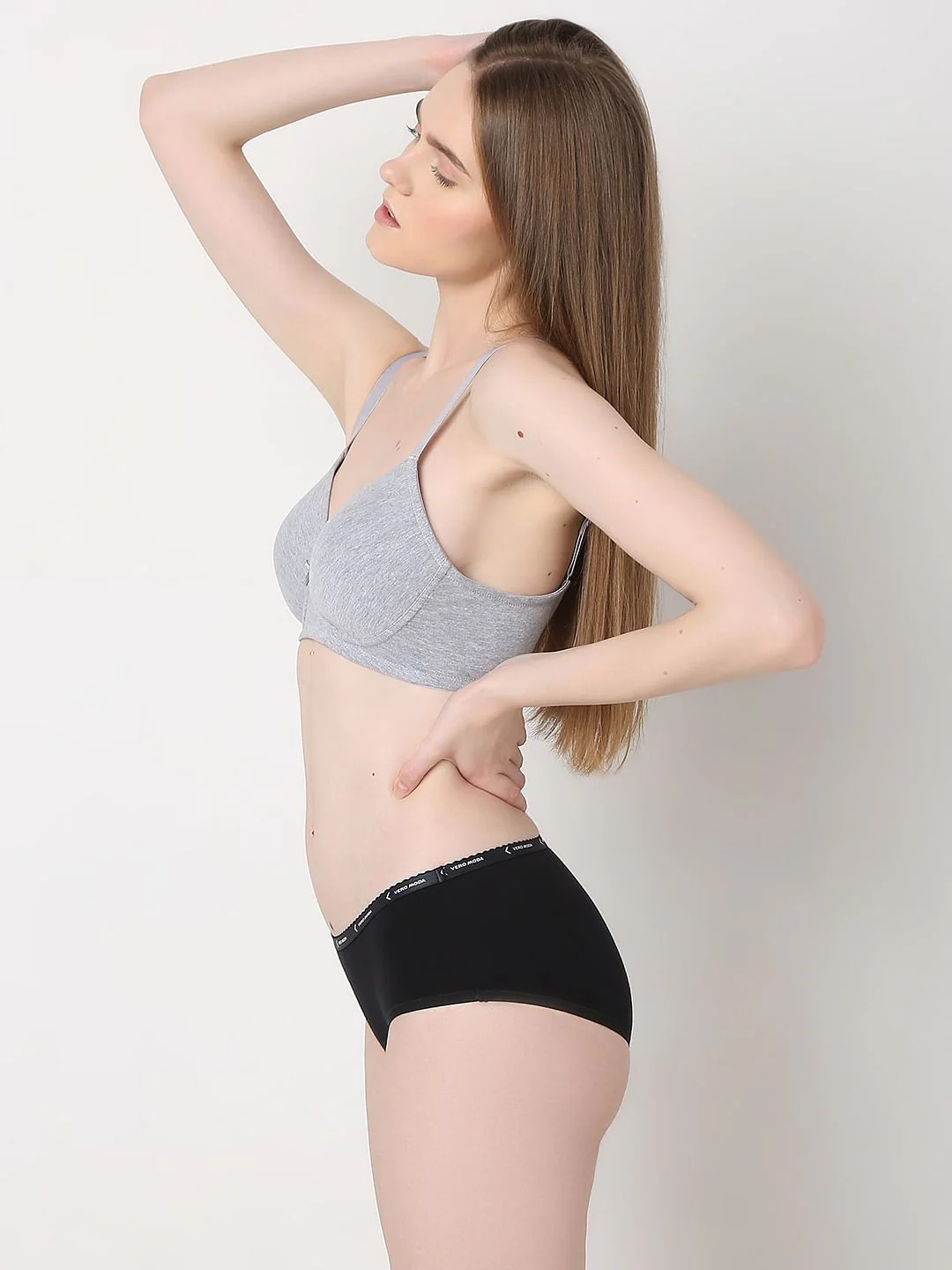 Intimates Grey Full Coverage Padded Non-Wired Bra - Image 3