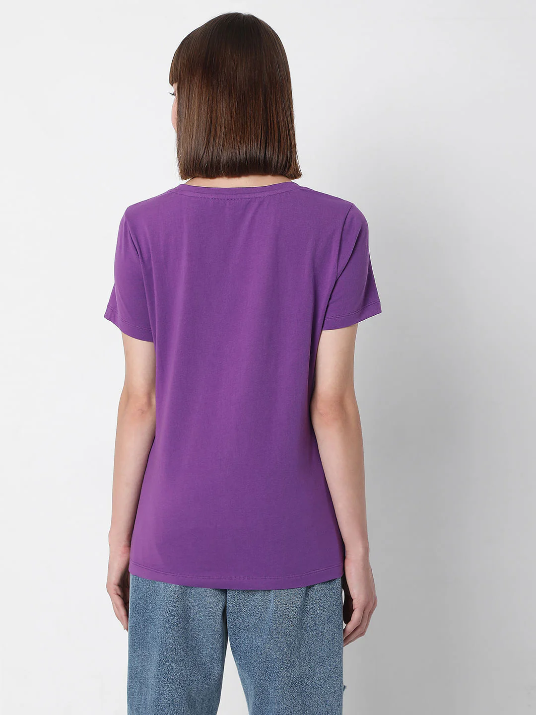Purple Slogan Print T-Shirt - Image 4