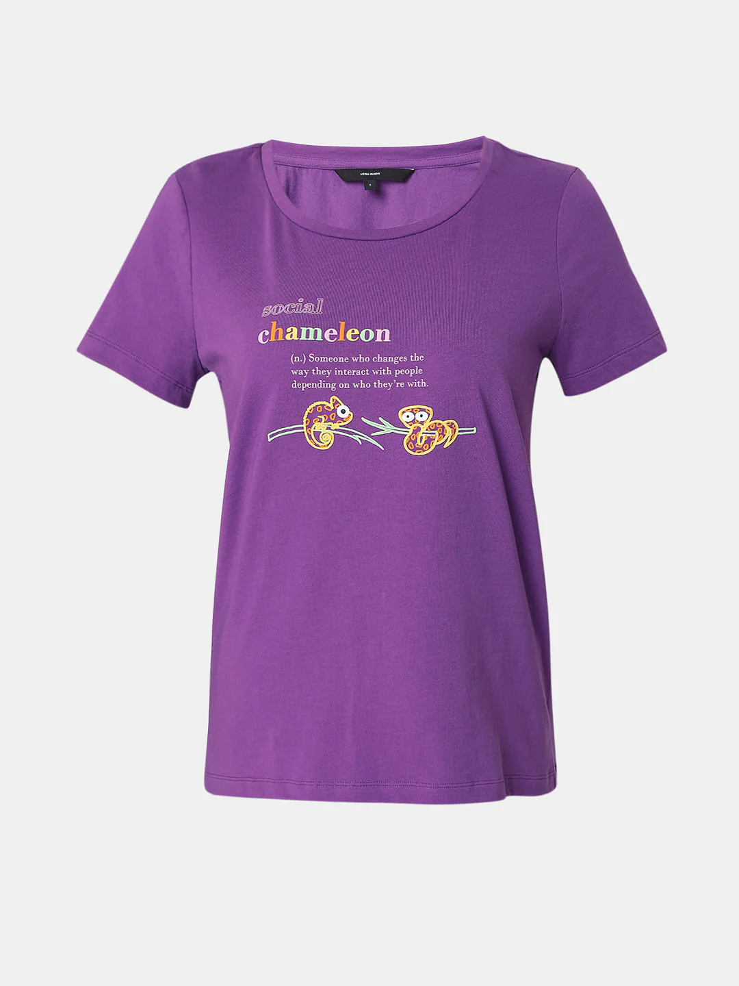 Purple Slogan Print T-Shirt - Image 7