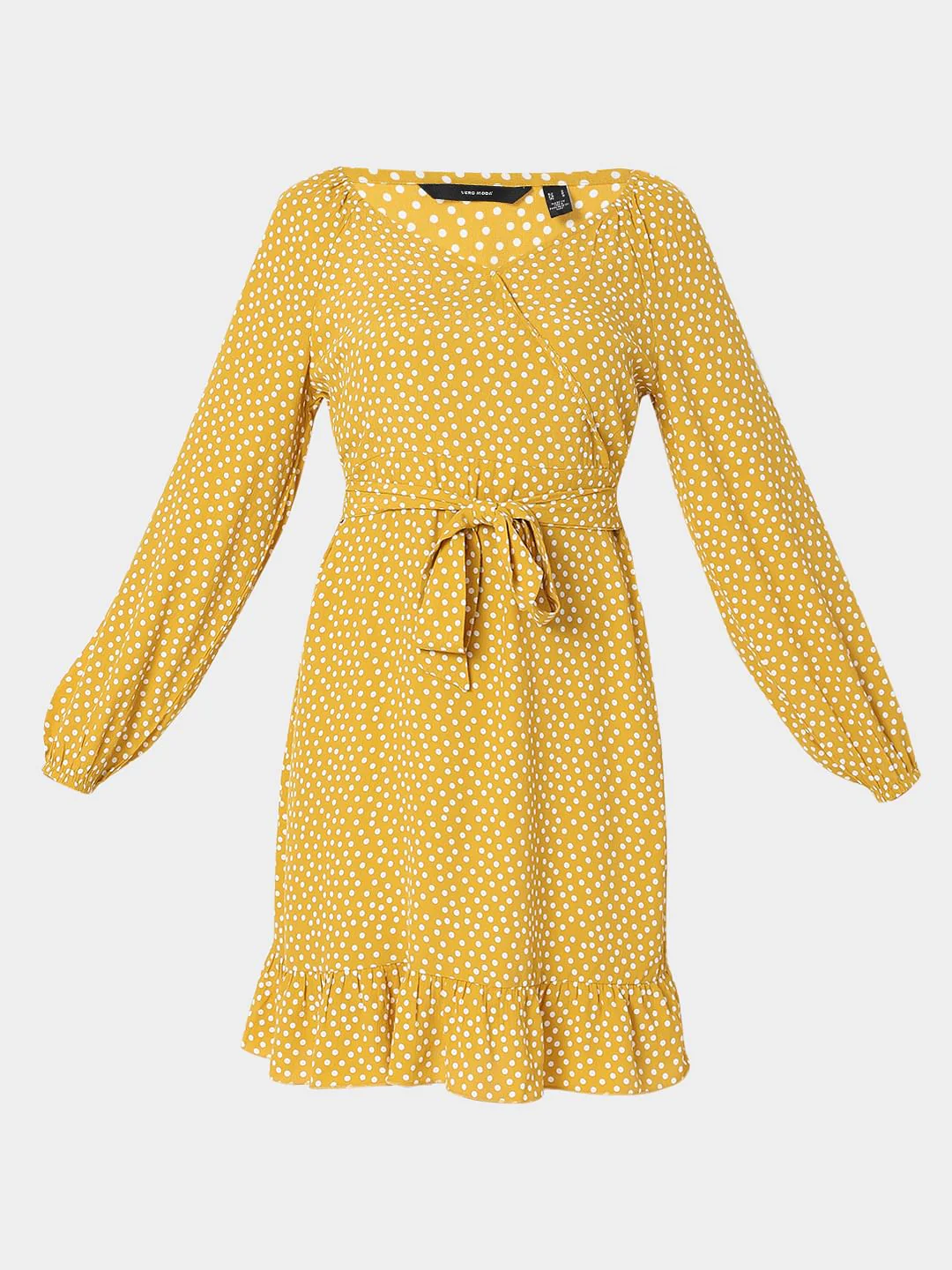 Mustard Printed Wrap Dress - Image 7