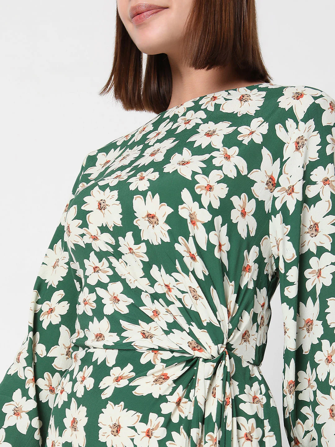 Green Floral Midi Dress - Image 5
