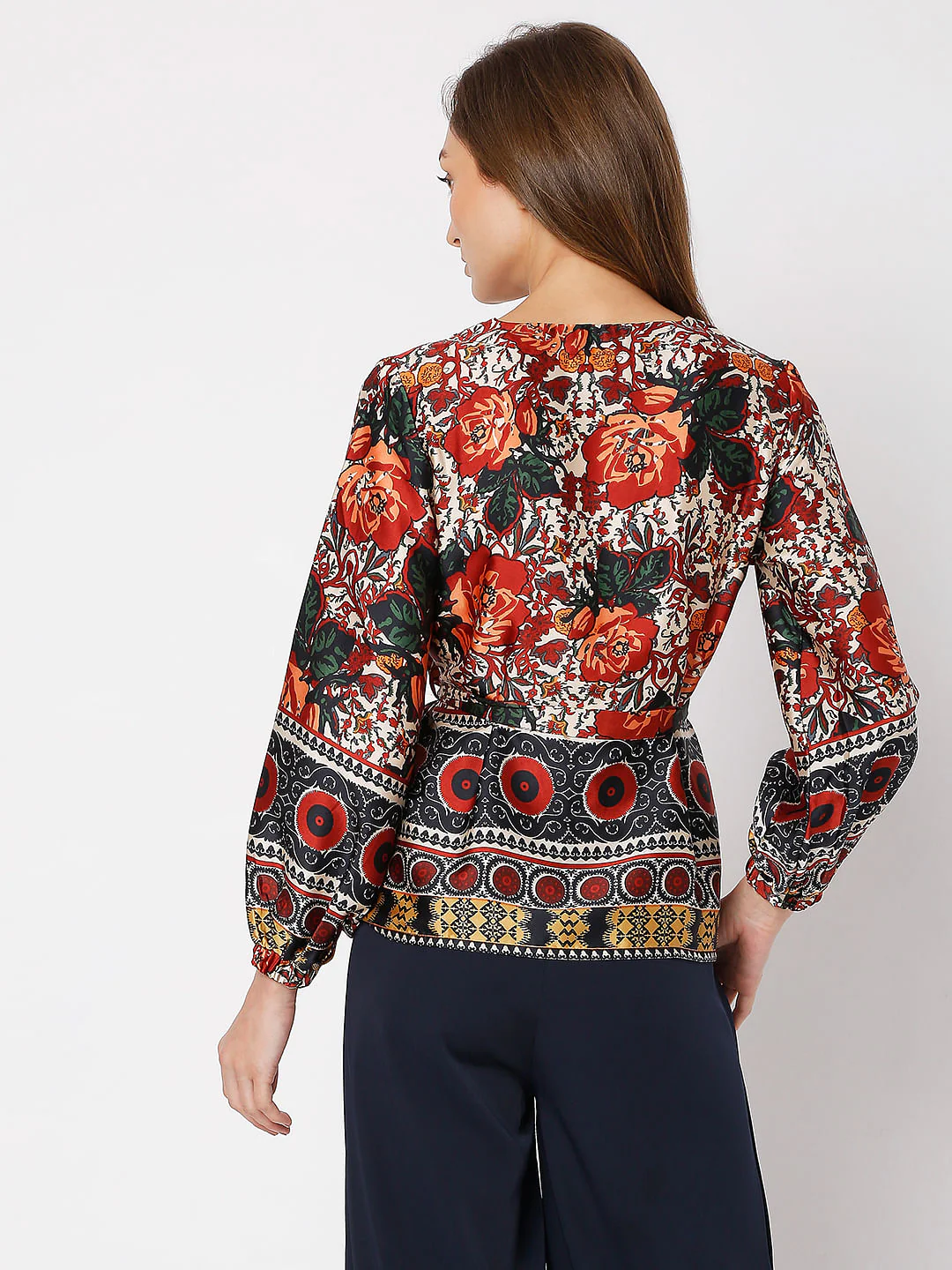 Brown Floral Print Top - Image 4