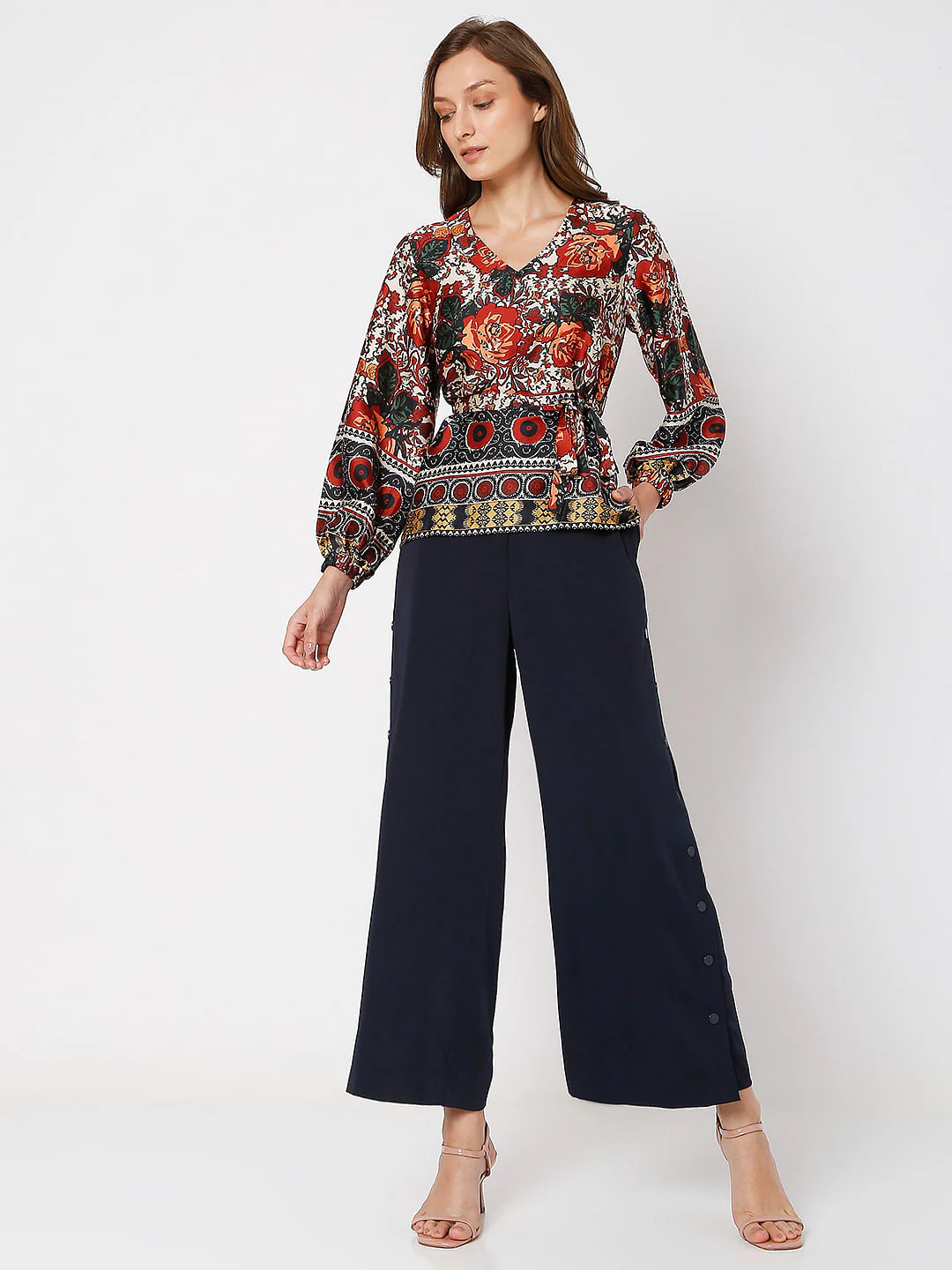 Brown Floral Print Top - Image 5