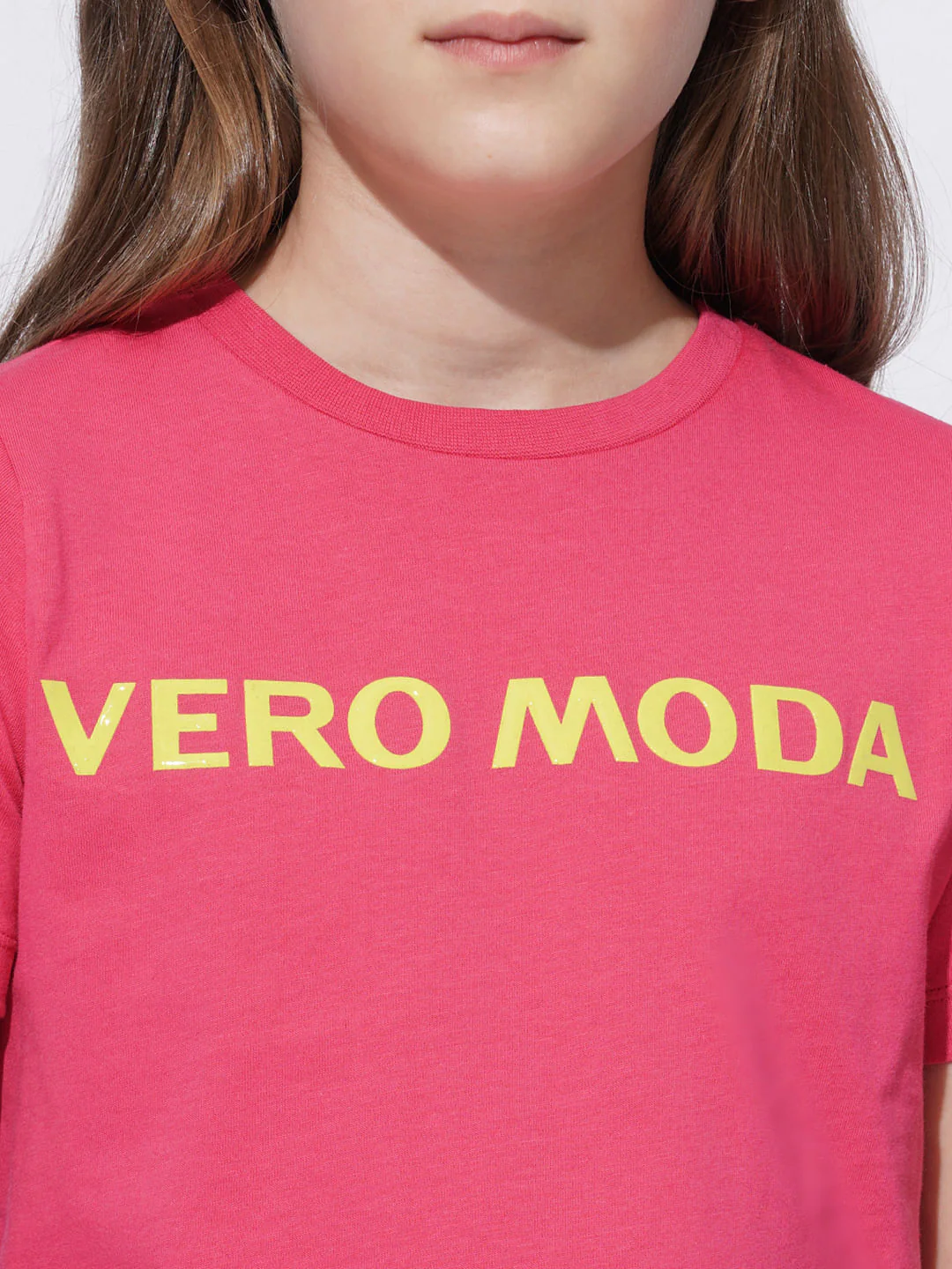 Girls Pink Logo Print Cotton T-Shirt - Image 4