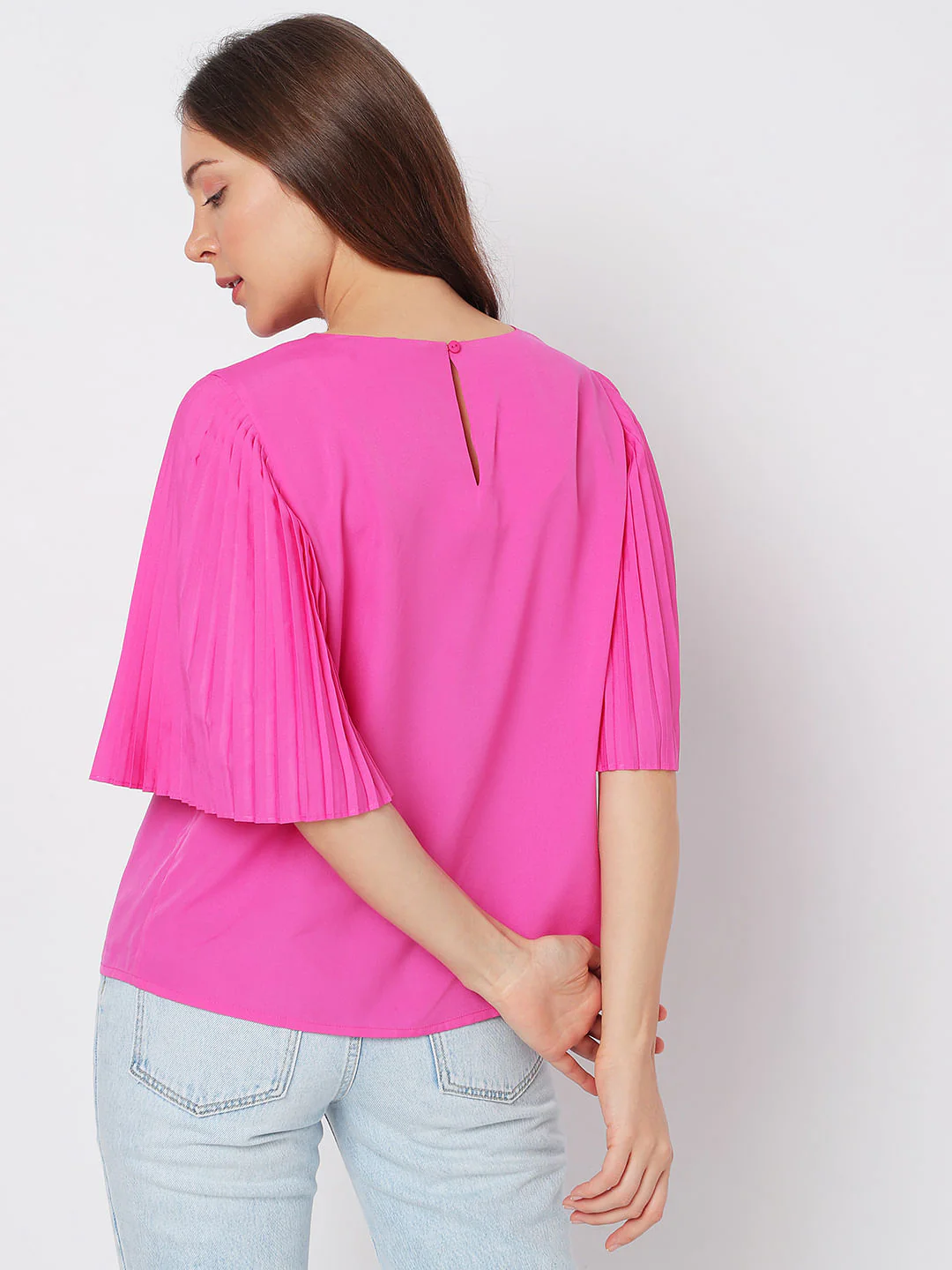 Bright Purple Flared Sleeves Top - Image 4