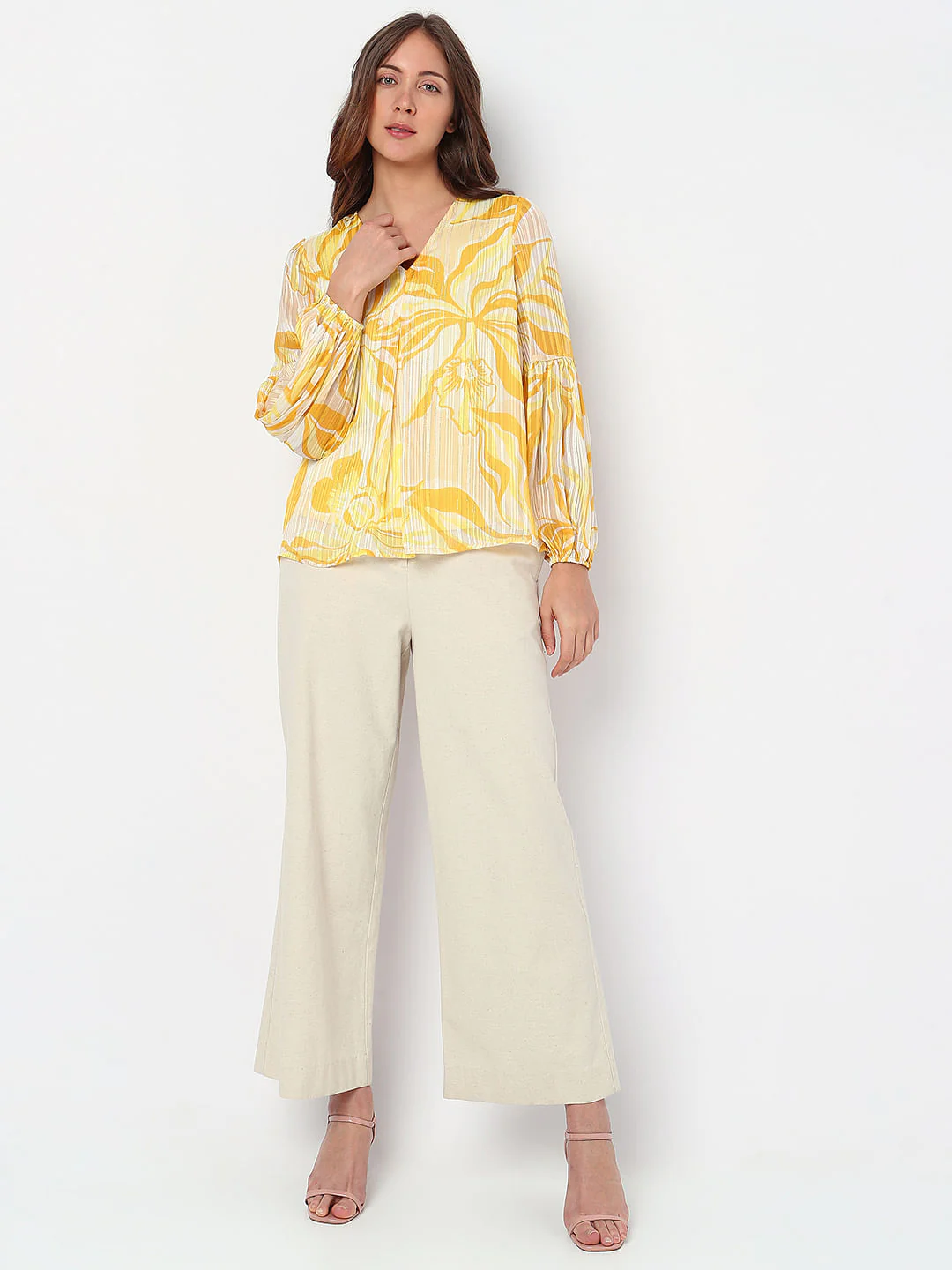 Yellow Floral Print Top - Image 5