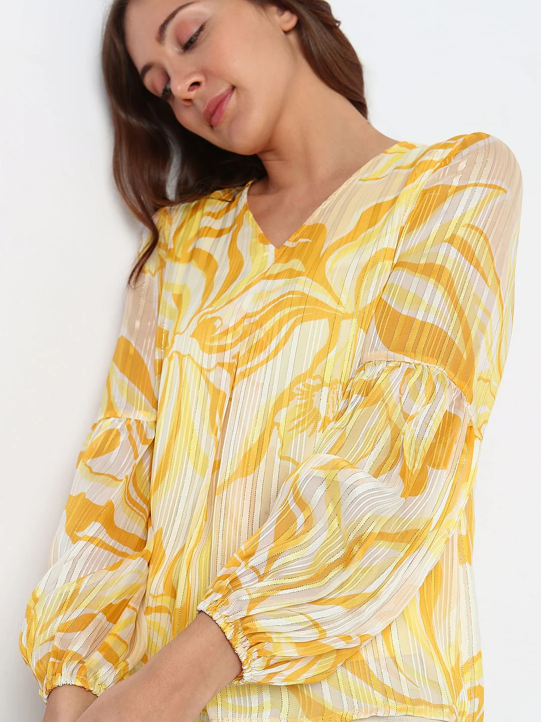 Yellow Floral Print Top - Image 6