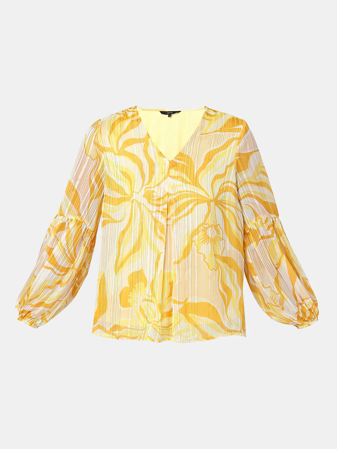 Yellow Floral Print Top - Image 7