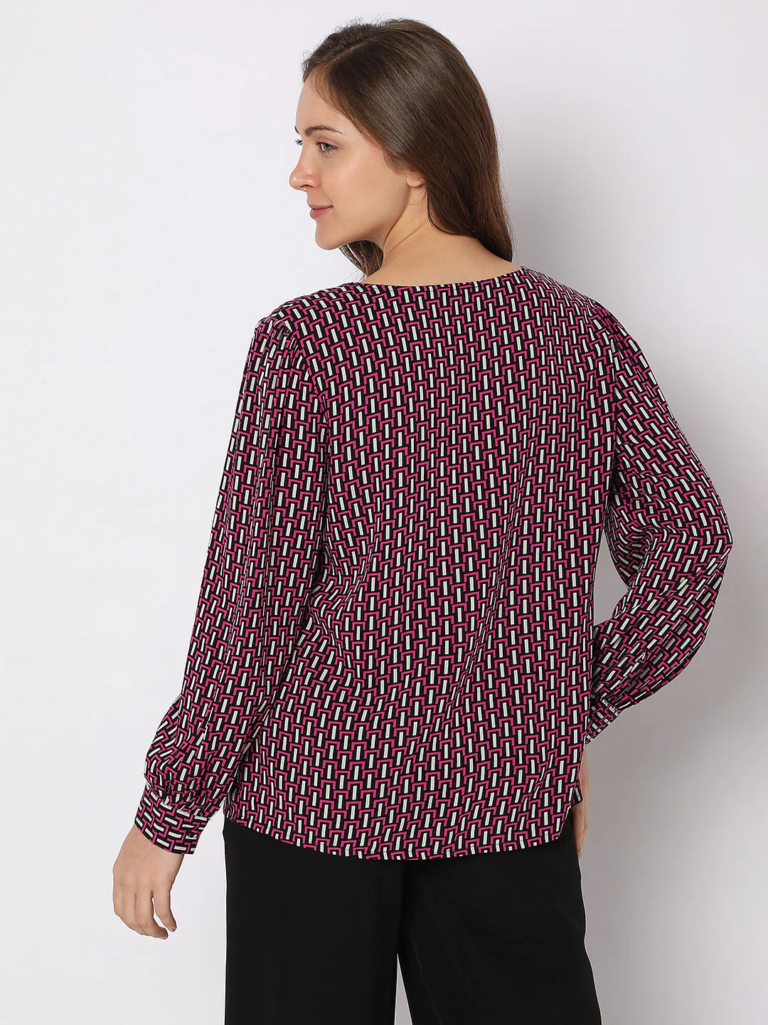 Pink Printed V-Neck Co-Ord Set Top - Image 4