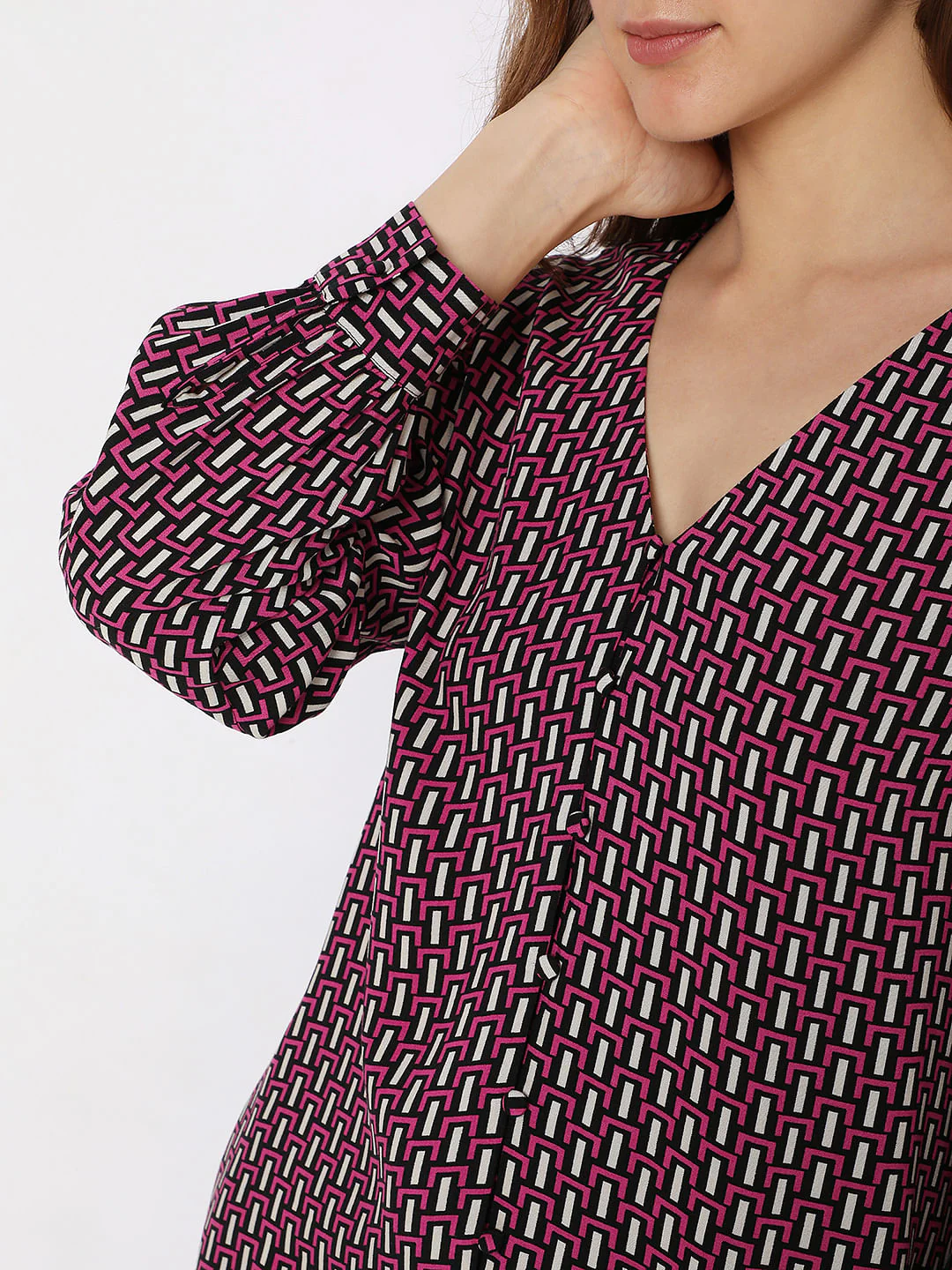 Pink Printed V-Neck Co-Ord Set Top - Image 6