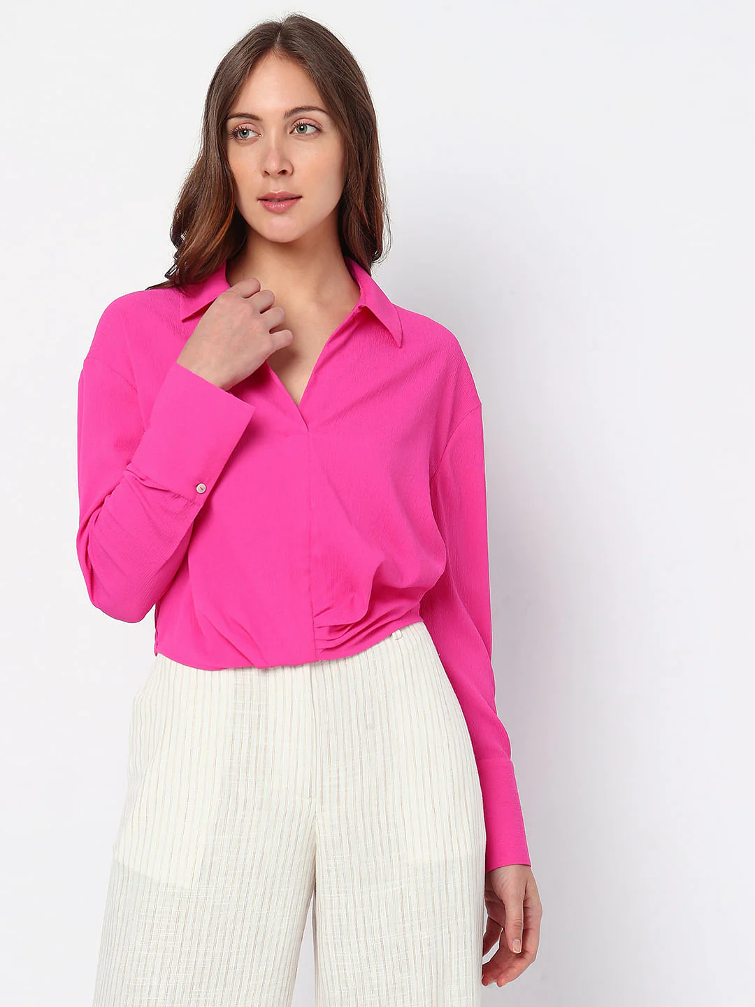 Pink Cropped Shirt - Image 2