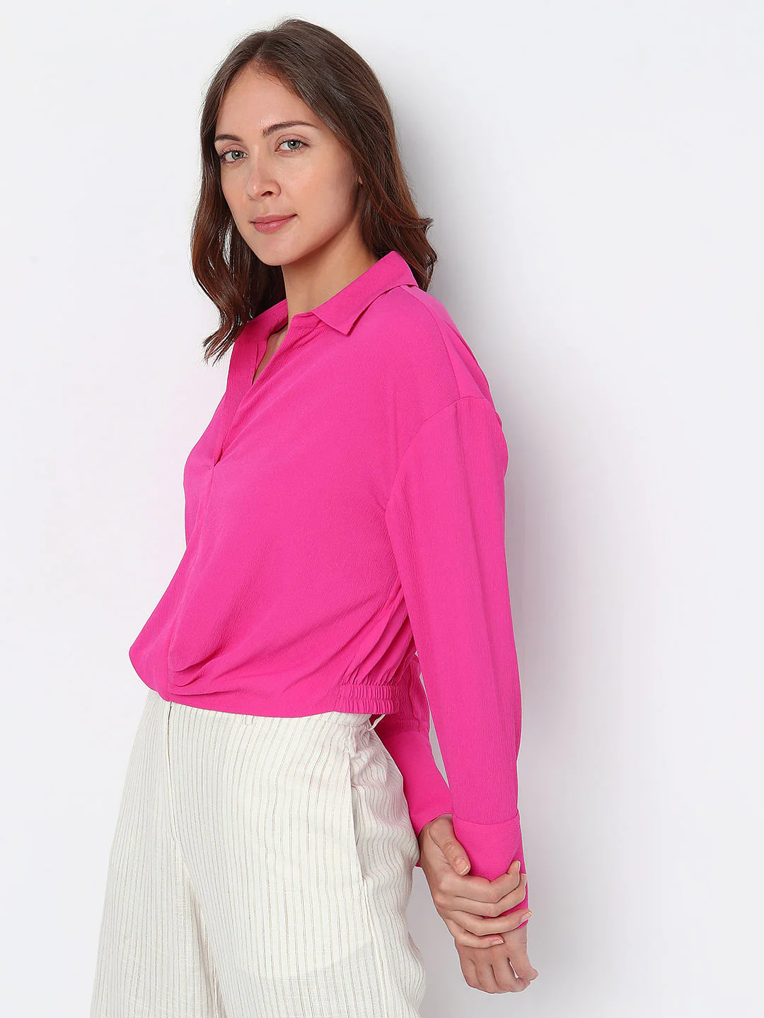 Pink Cropped Shirt - Image 3